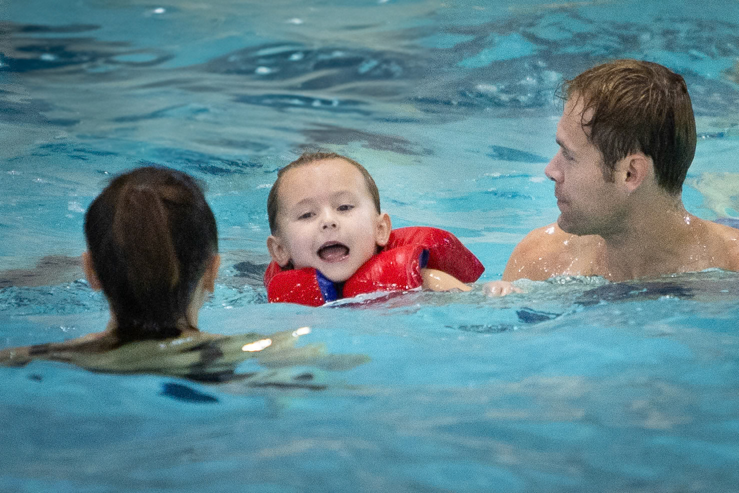 A break between waves in the wave pool at the Great Wolf Lodge in Colorado Springs