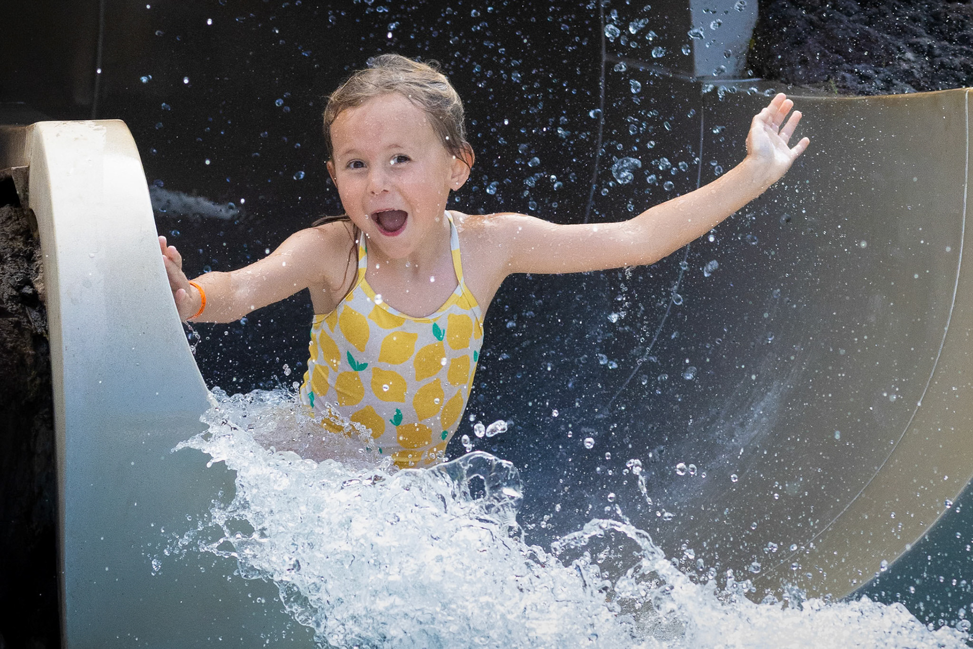 A plunge down the aptly named Puka slide at Grand Wailea
