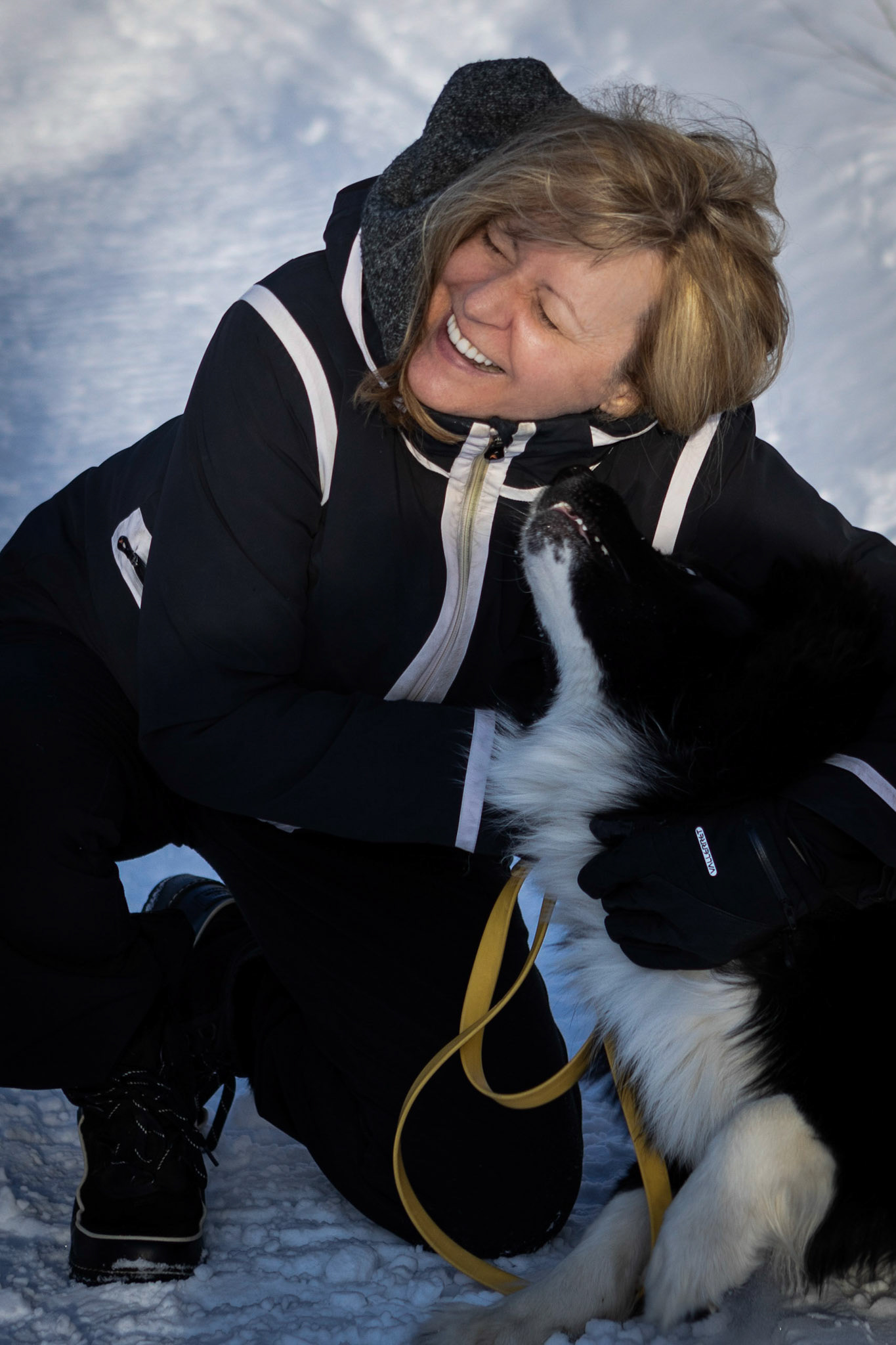 Sharing the love on an evening walk in the mountains