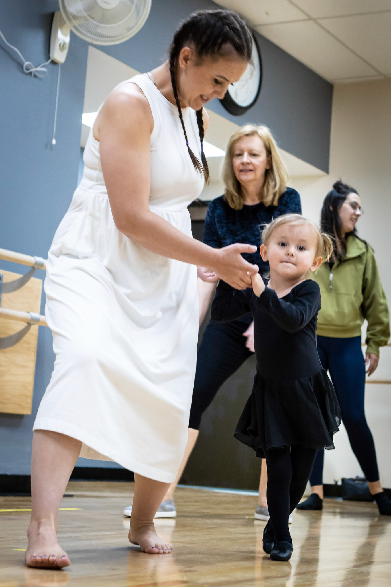 Dancing with mom in ballet class