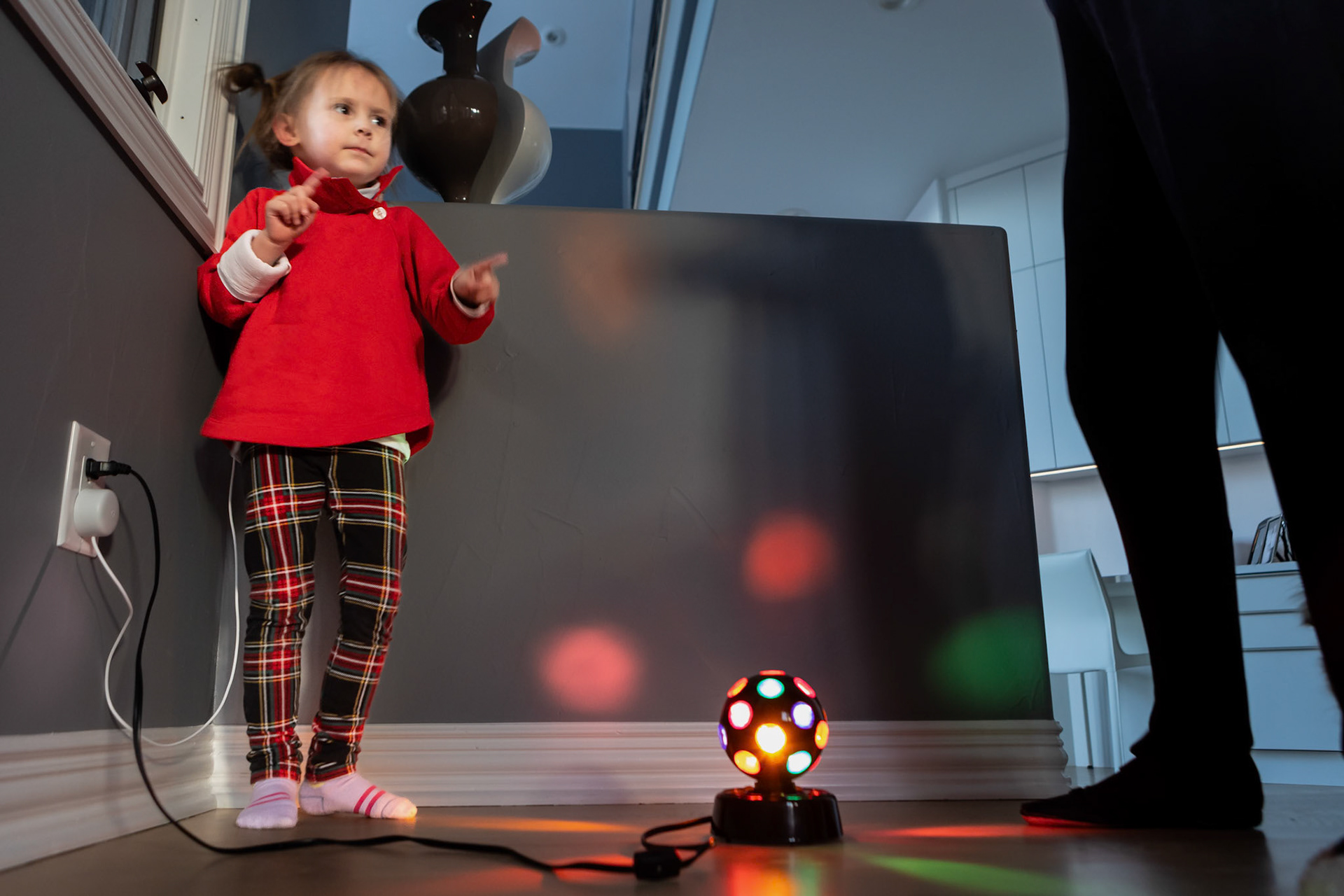 Dancing to the disco ball with Mimi