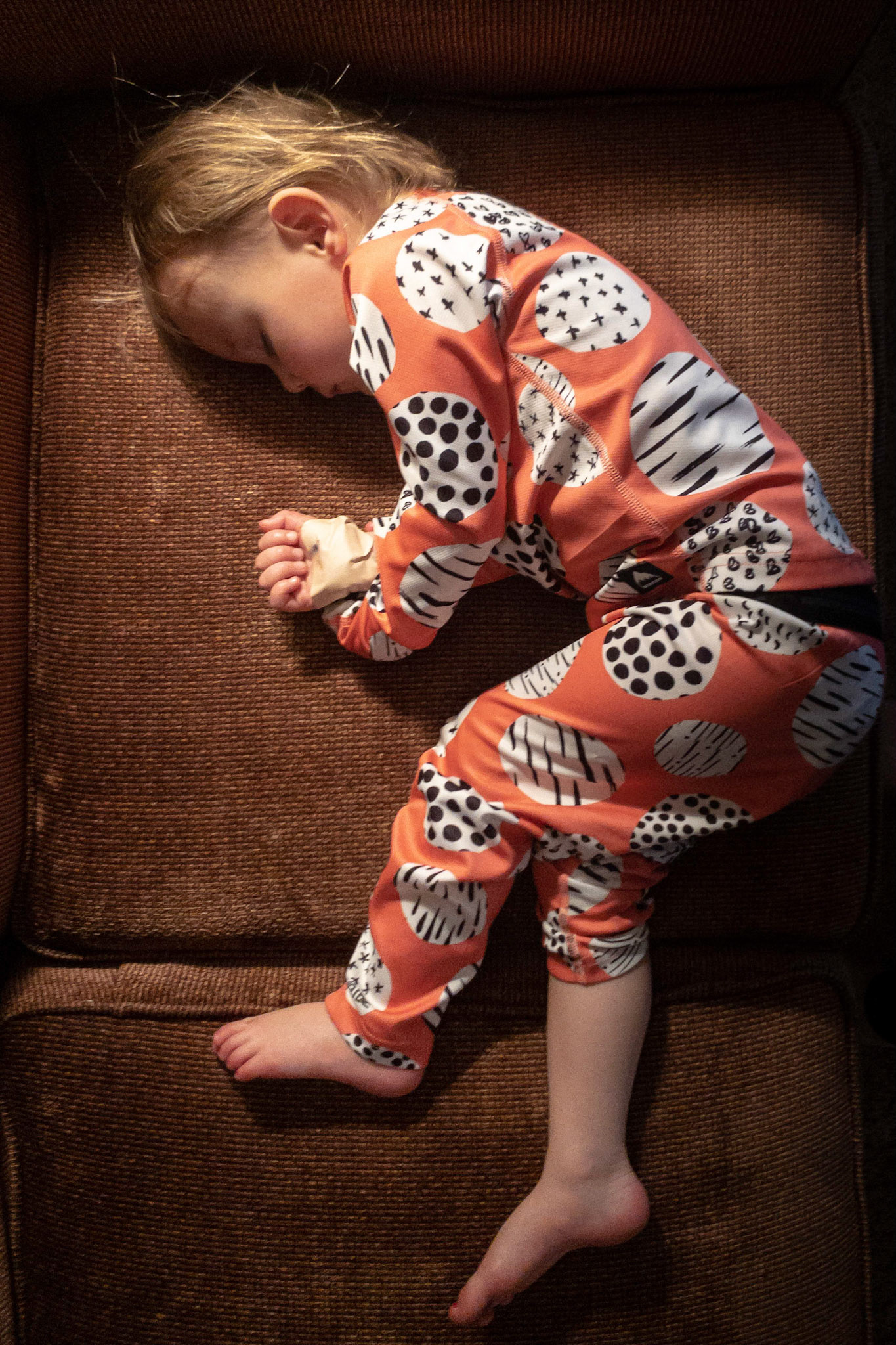 Afternoon nap after a morning on the slopes