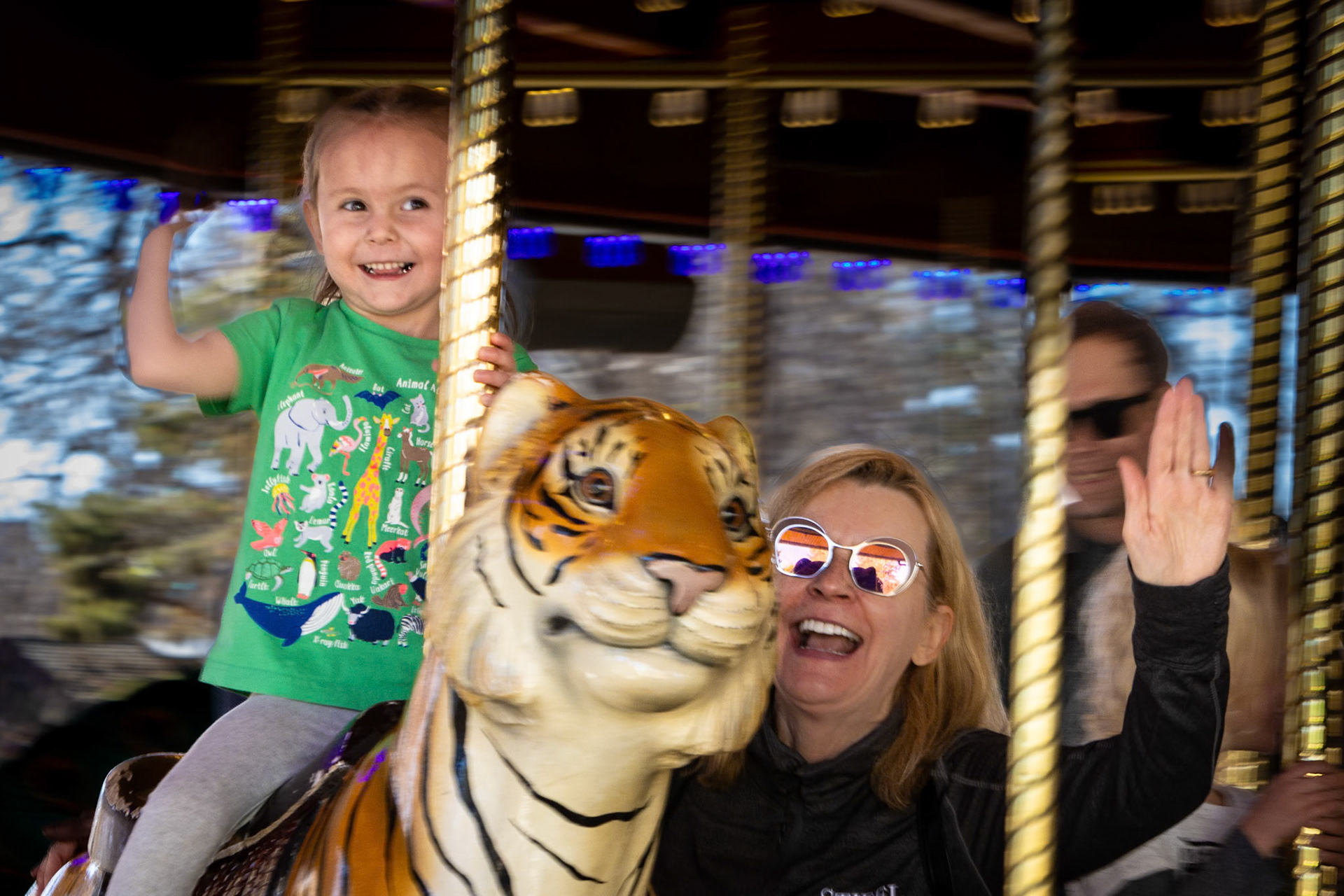 A spin on the carousel at the Denver Zoo
