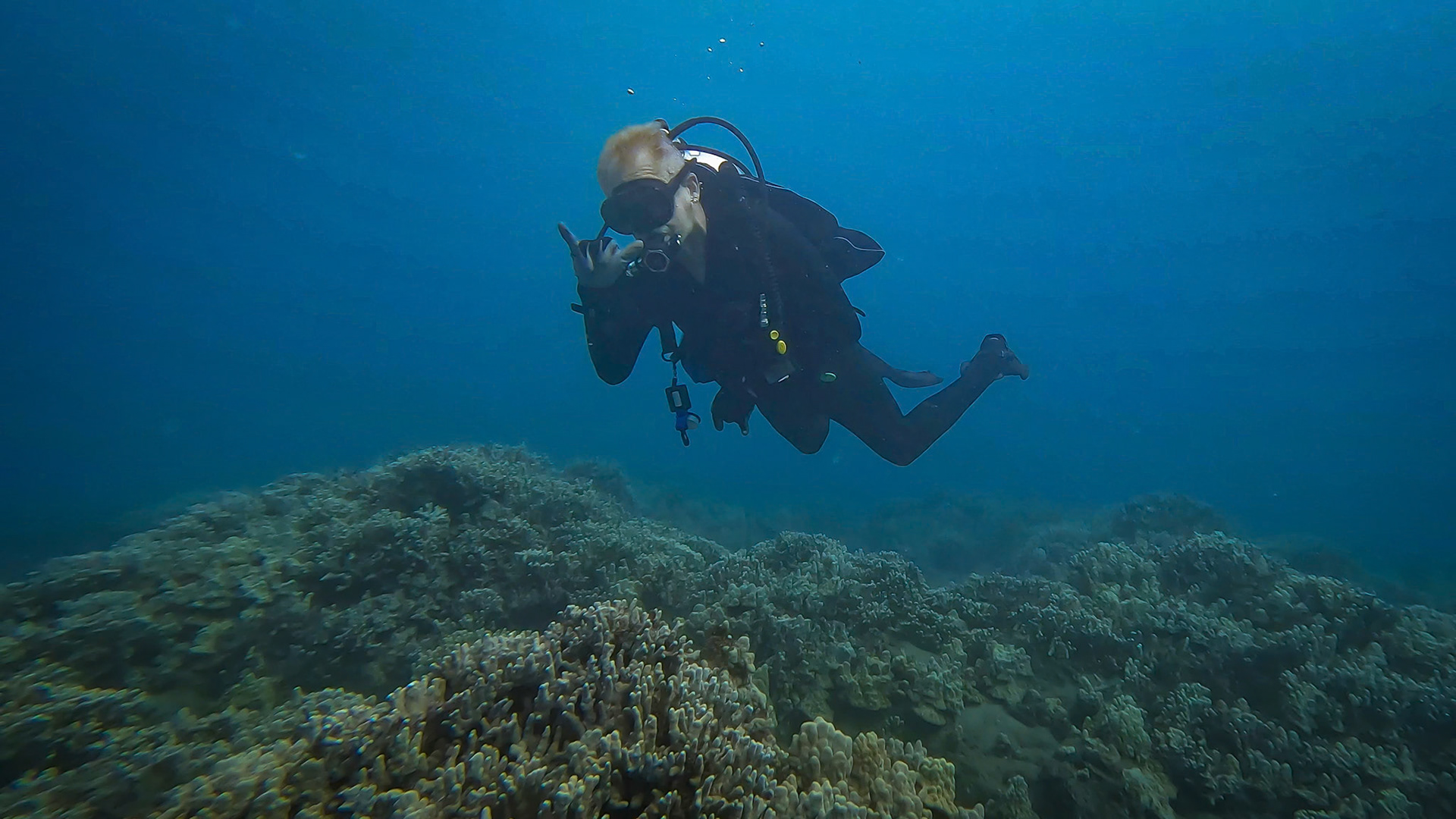 Grandpa explores the underwater world off the Maui coast