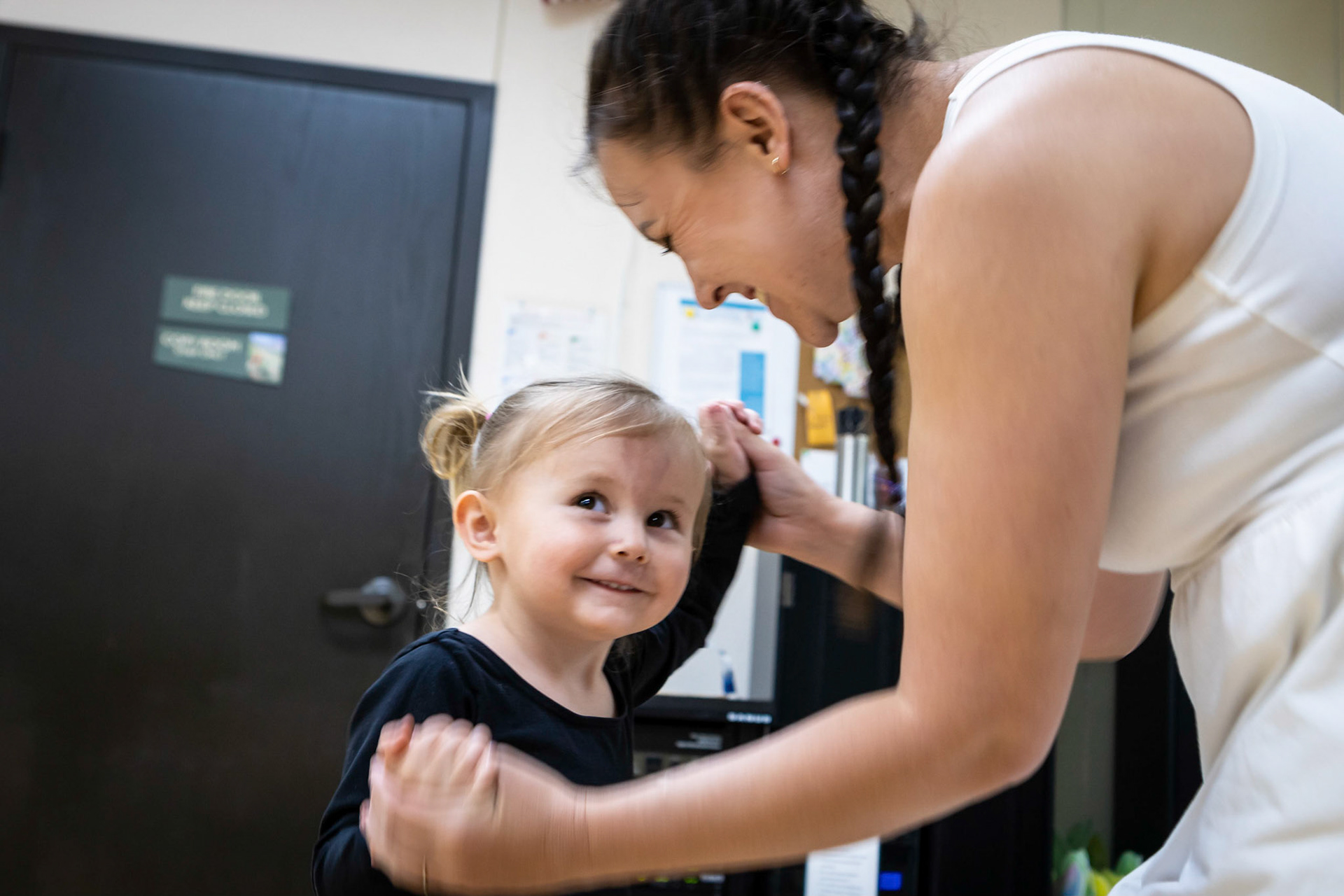 Dancing with mom in ballet class
