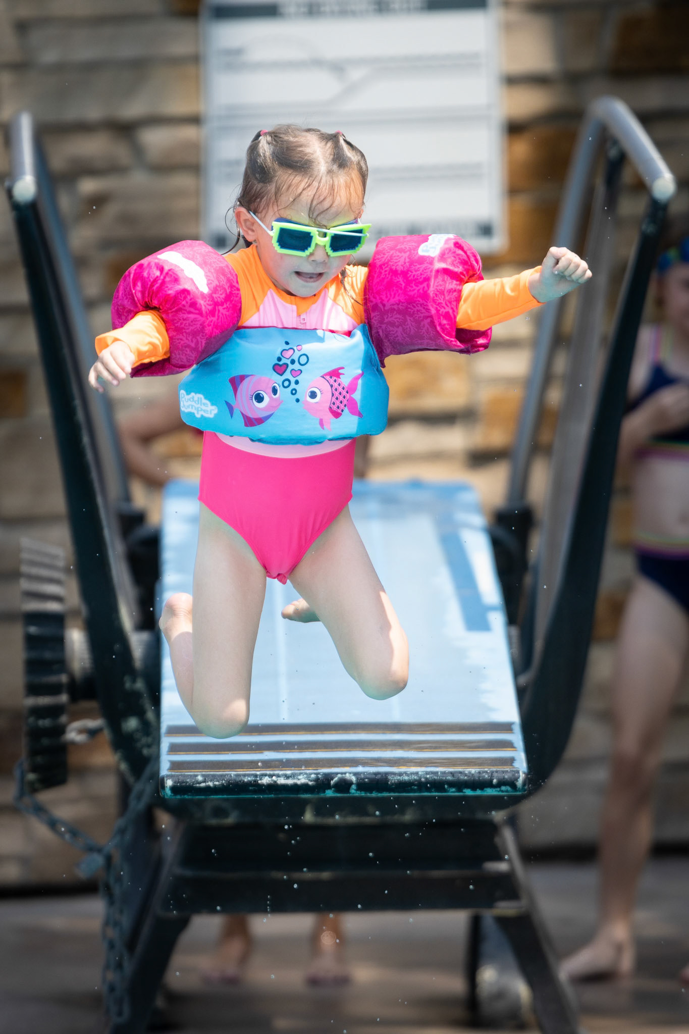 Taking a plunge off of the diving board