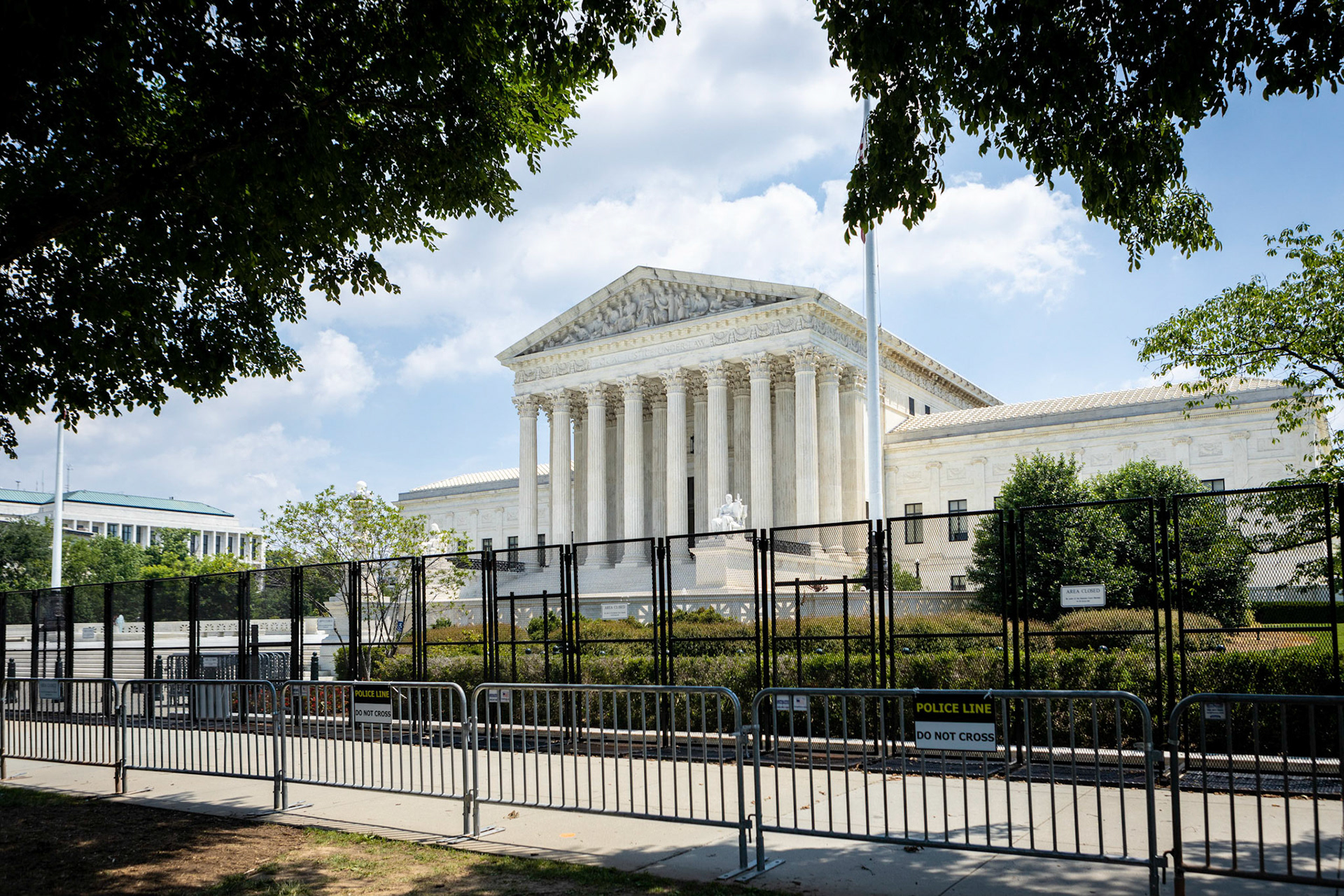 The U.S. Supreme Court Building under lockdown