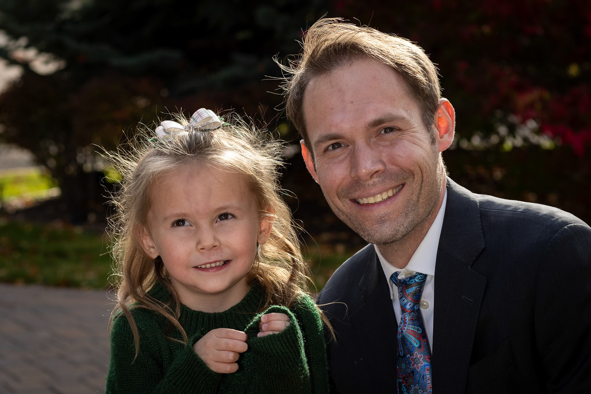 A moment with Dad during a portrait sitting
