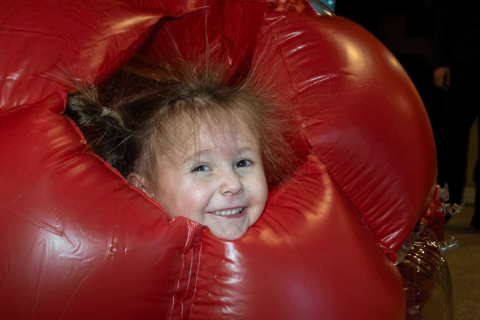 Romping around in Uncle E's inflatable ball
