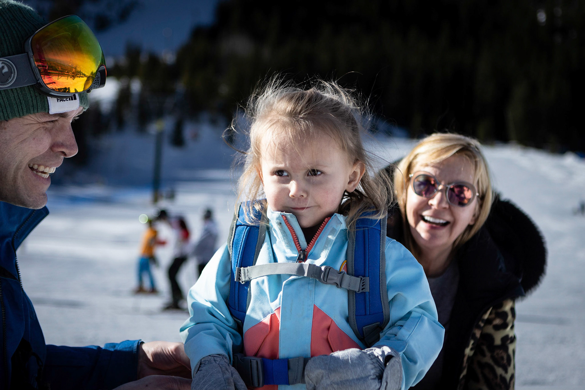 Getting prepped for a morning on the slopes
