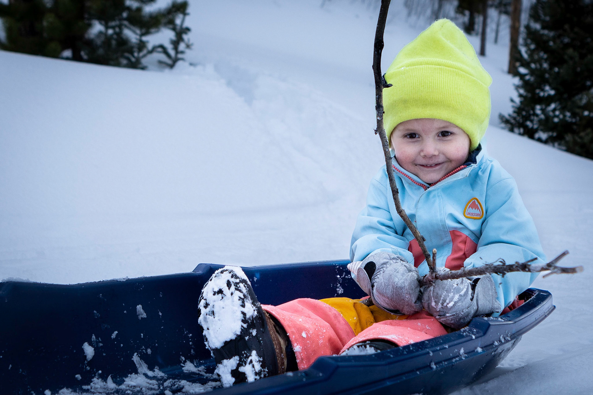 An afternoon on the sleddding trail