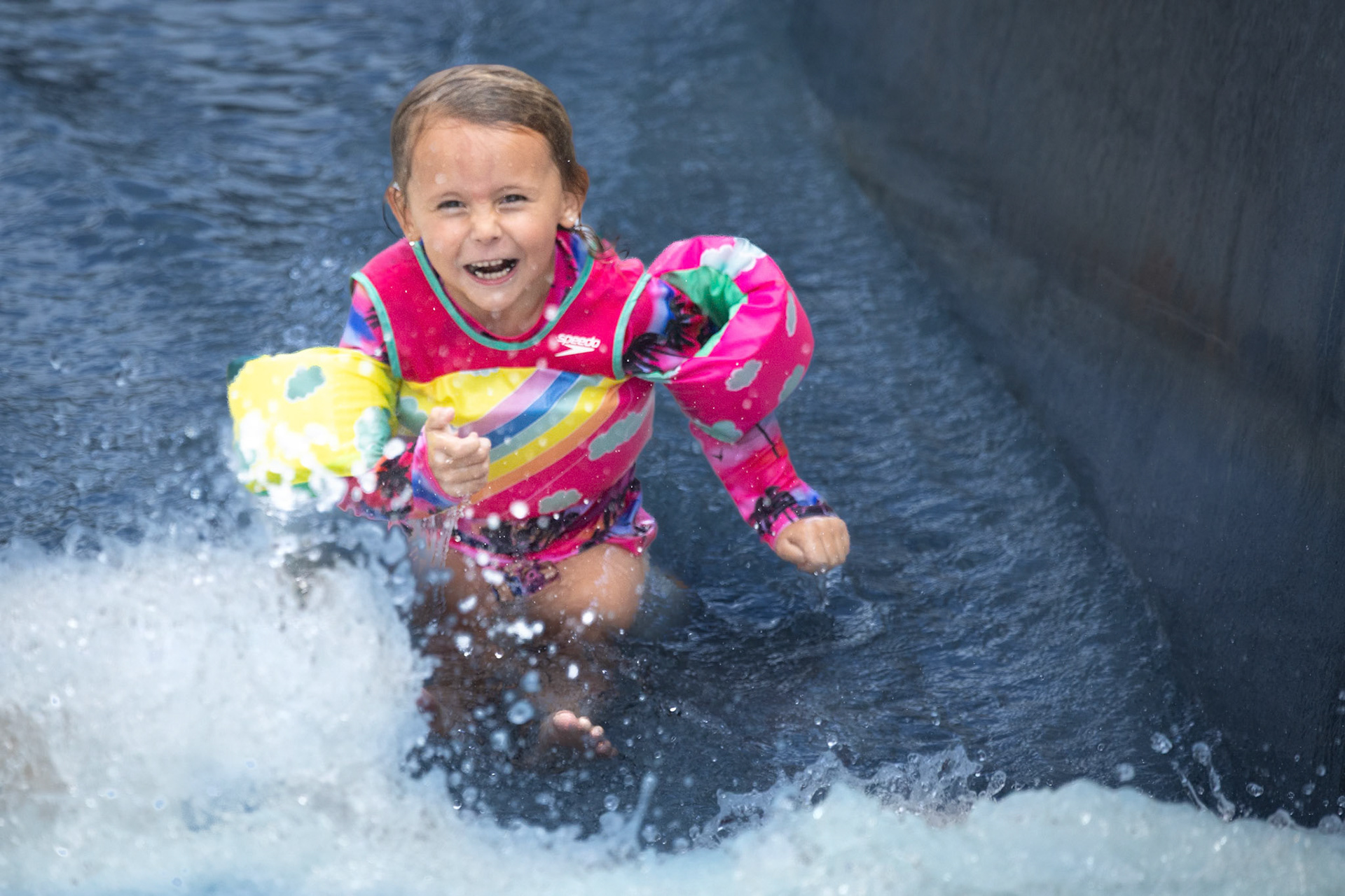 Attacking the water slide circuit at the Grand Wailea pool