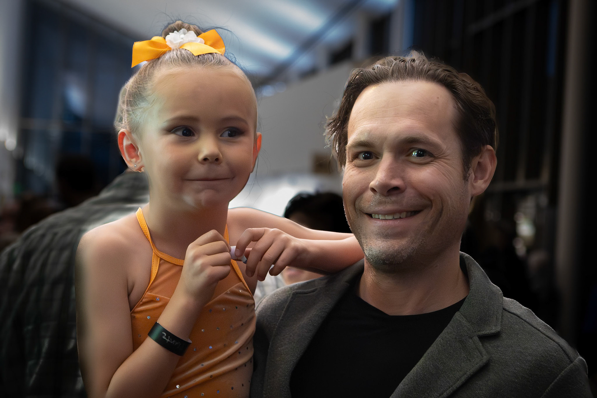 Happy to see her adoring fans after a ballet recital