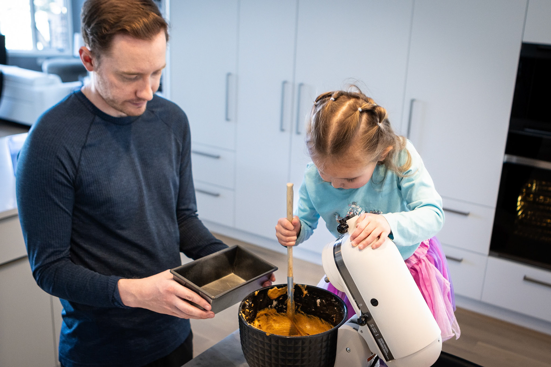 Making pumpkin bread with Mimi and Uncle E
