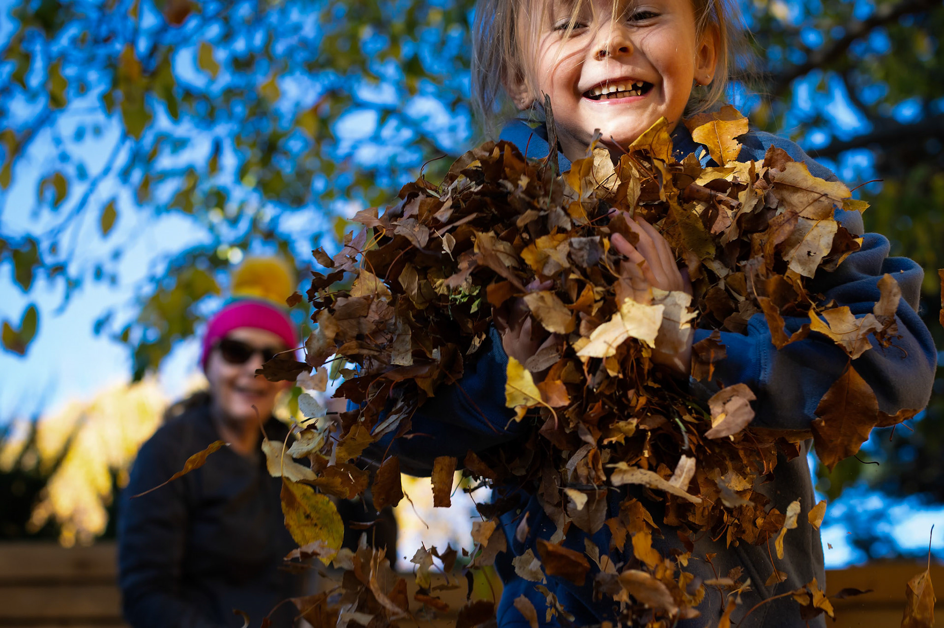 Fall cleanup with Mimi