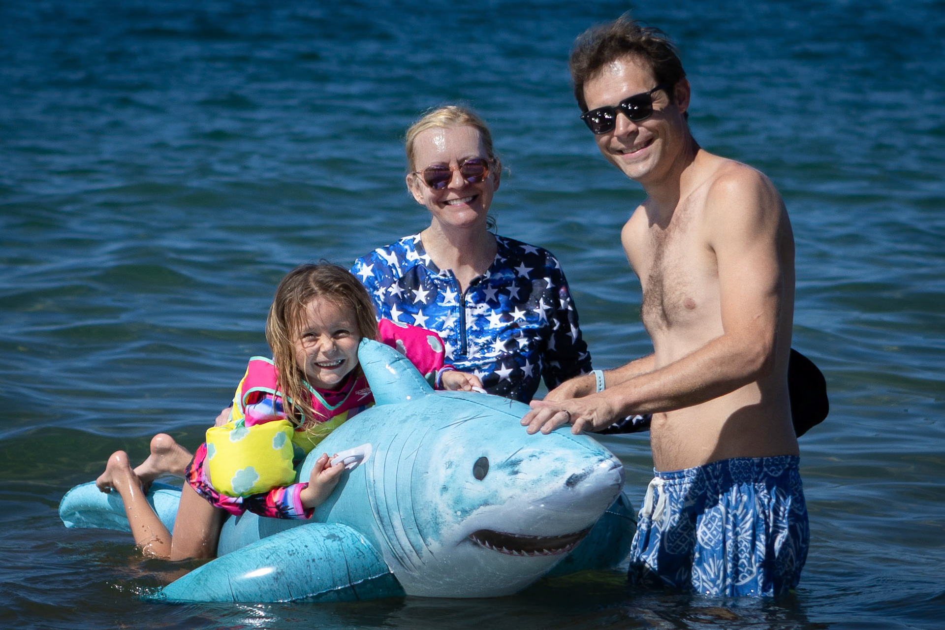 Riding the shark--or trying to--with Dad and Mimi