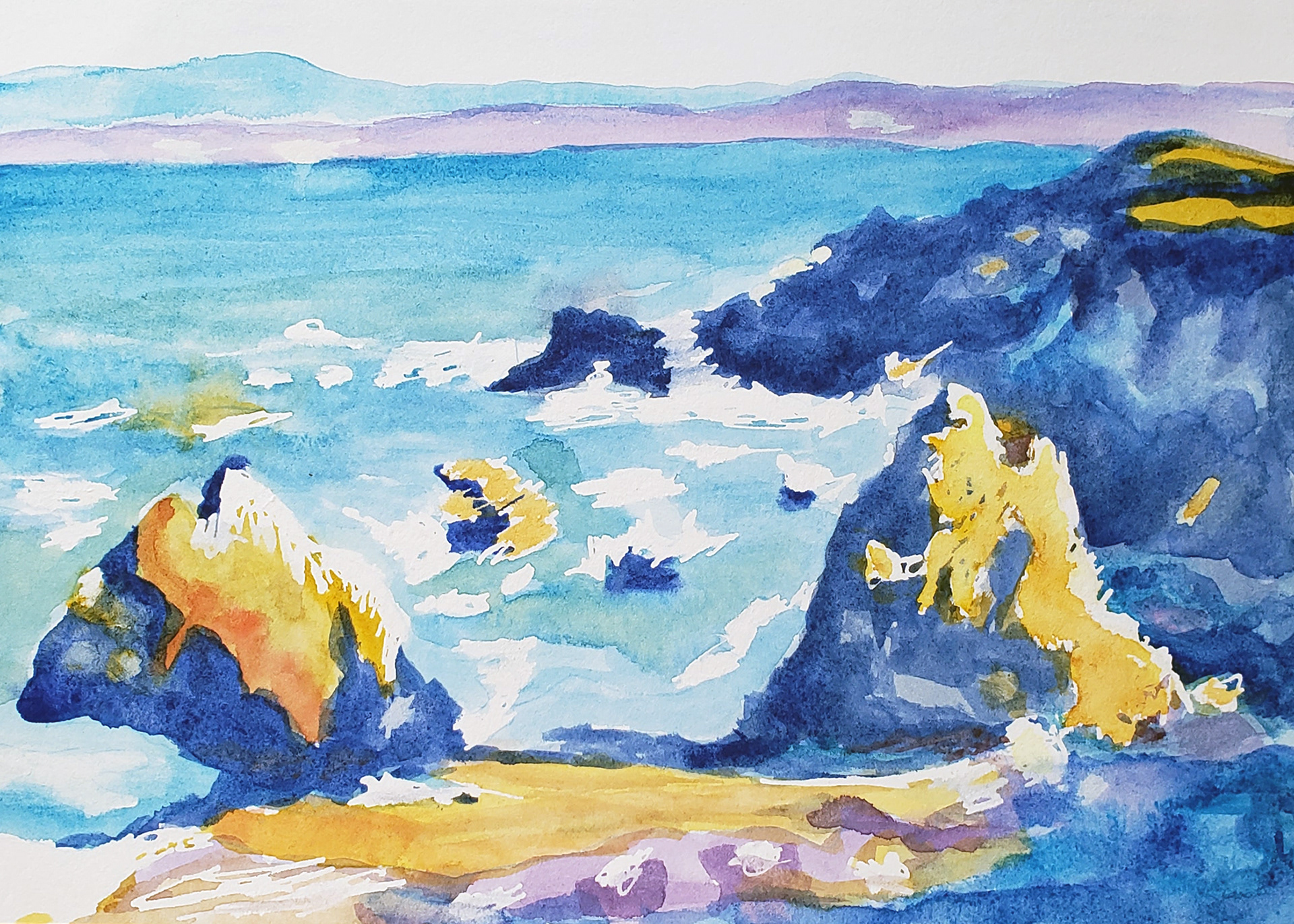 Monterey, CA 2025. Watercolor, 10 x 7 inches