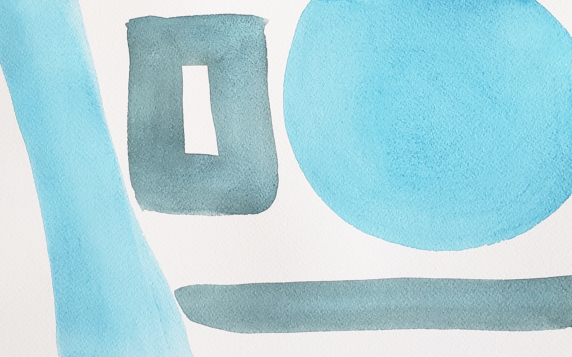 Blue Moon Rising, 2025. Watercolor, 8 x 12 inches.