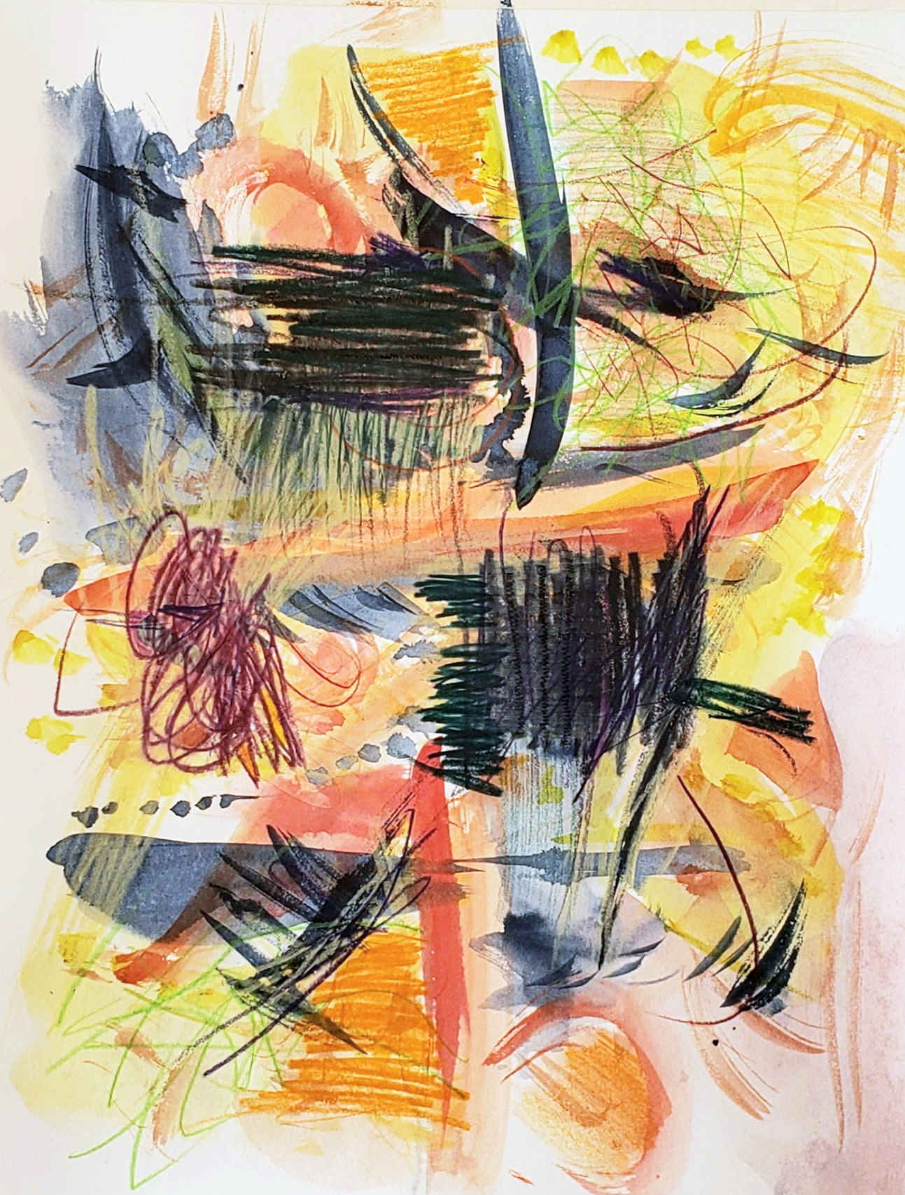 Saguaro No. 2. Watercolor and colored pencil, 14 x 11 inches.