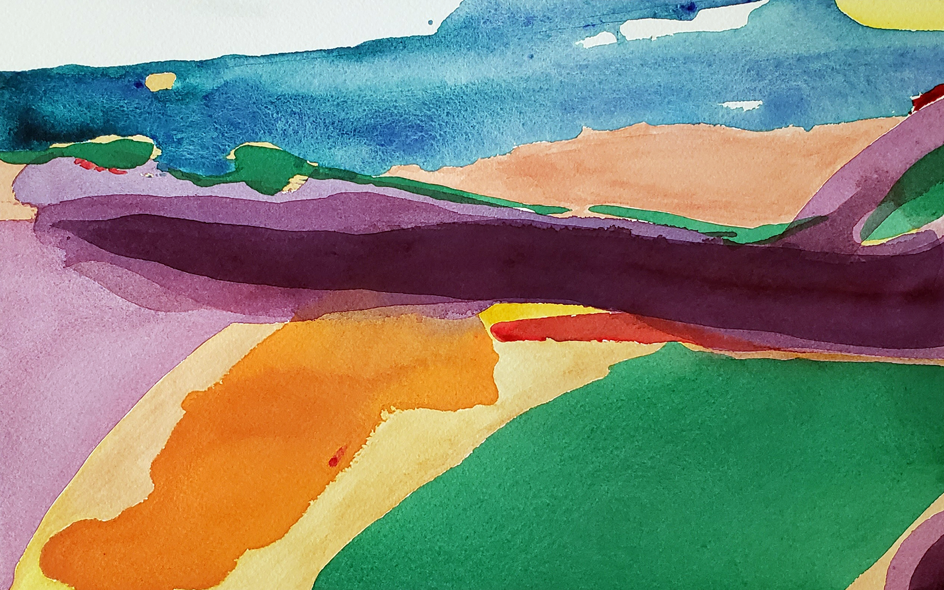 River Valley, 2025. Watercolor, 8 x 12 inches.