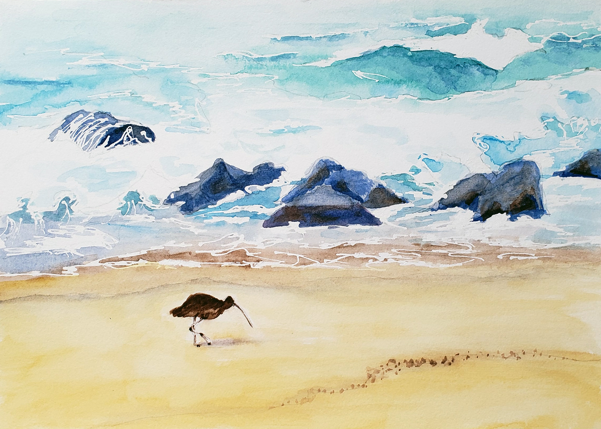 Monterey, CA 2025. Watercolor, 10 x 7 inches