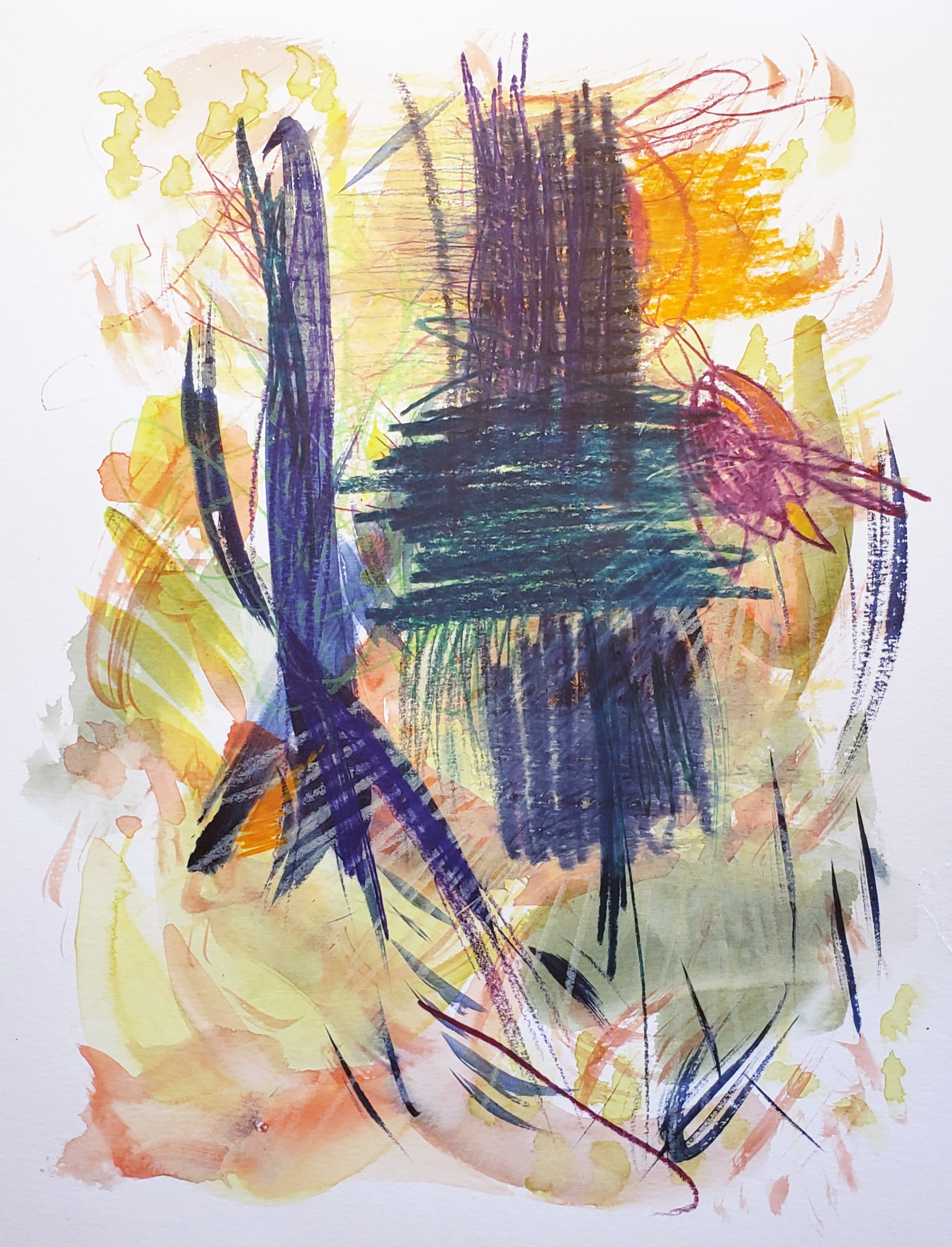 Saguaro No. 1. Watercolor and colored pencil, 12 x 9 inches.