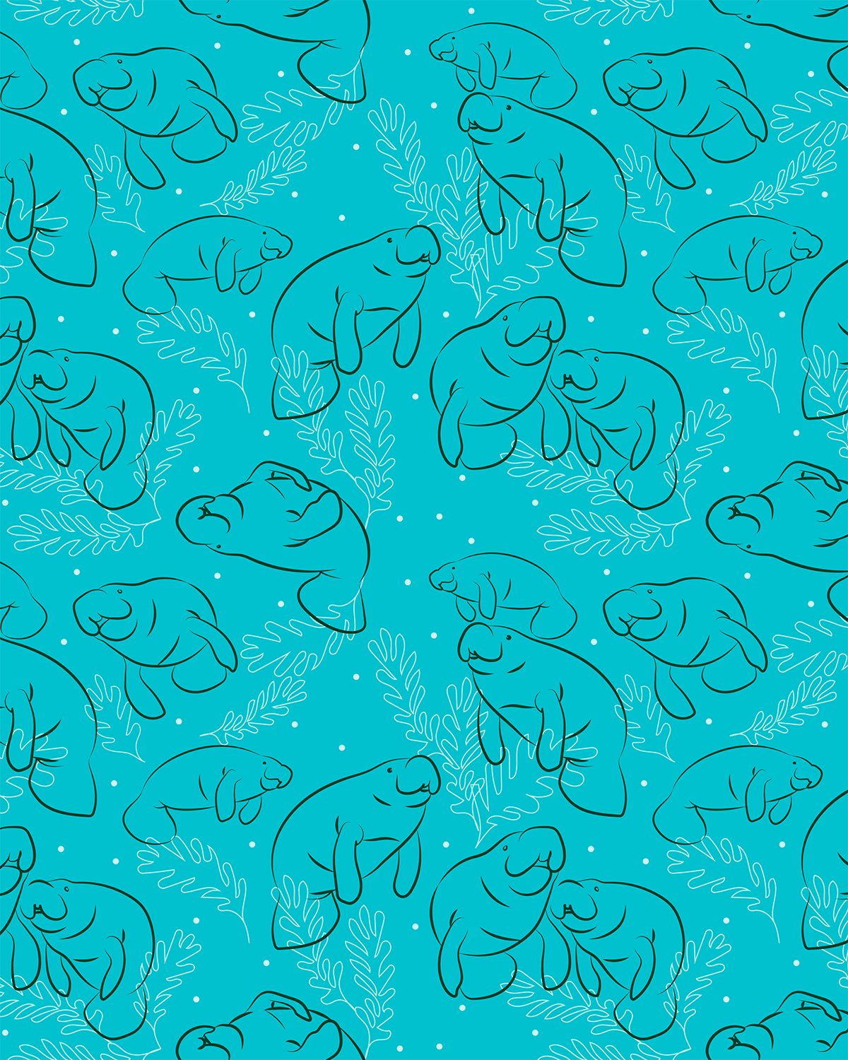 Manatees in Blue