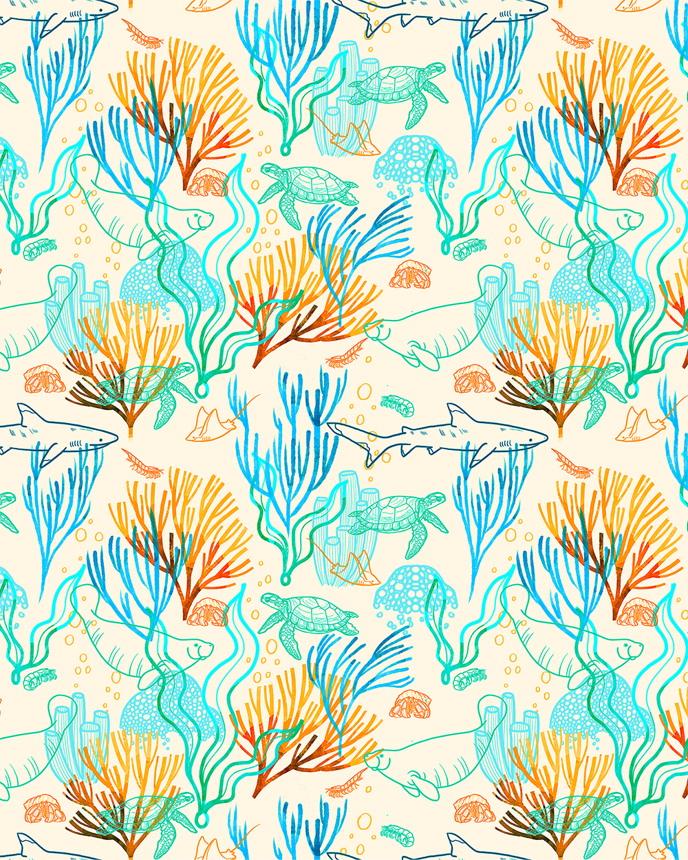 Coral Jungle - Vintage
