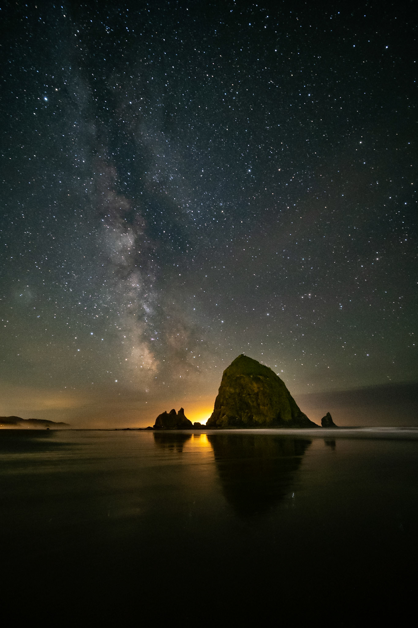 Milky Way over Haystack Rock
