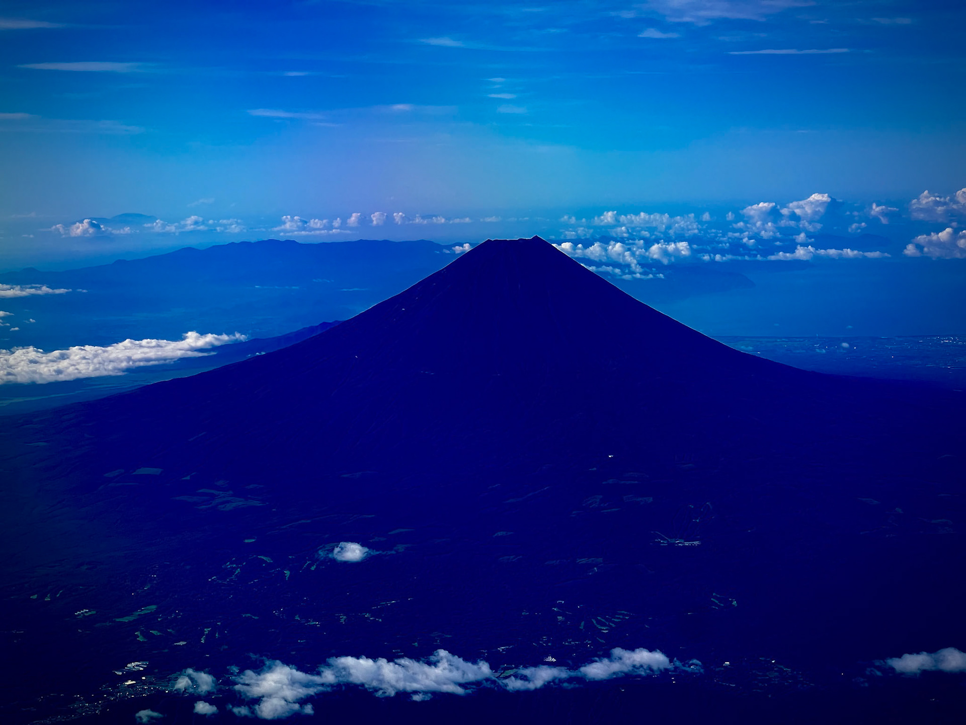 Aerial view of Mt. Fuji, Japan. (iPhone)