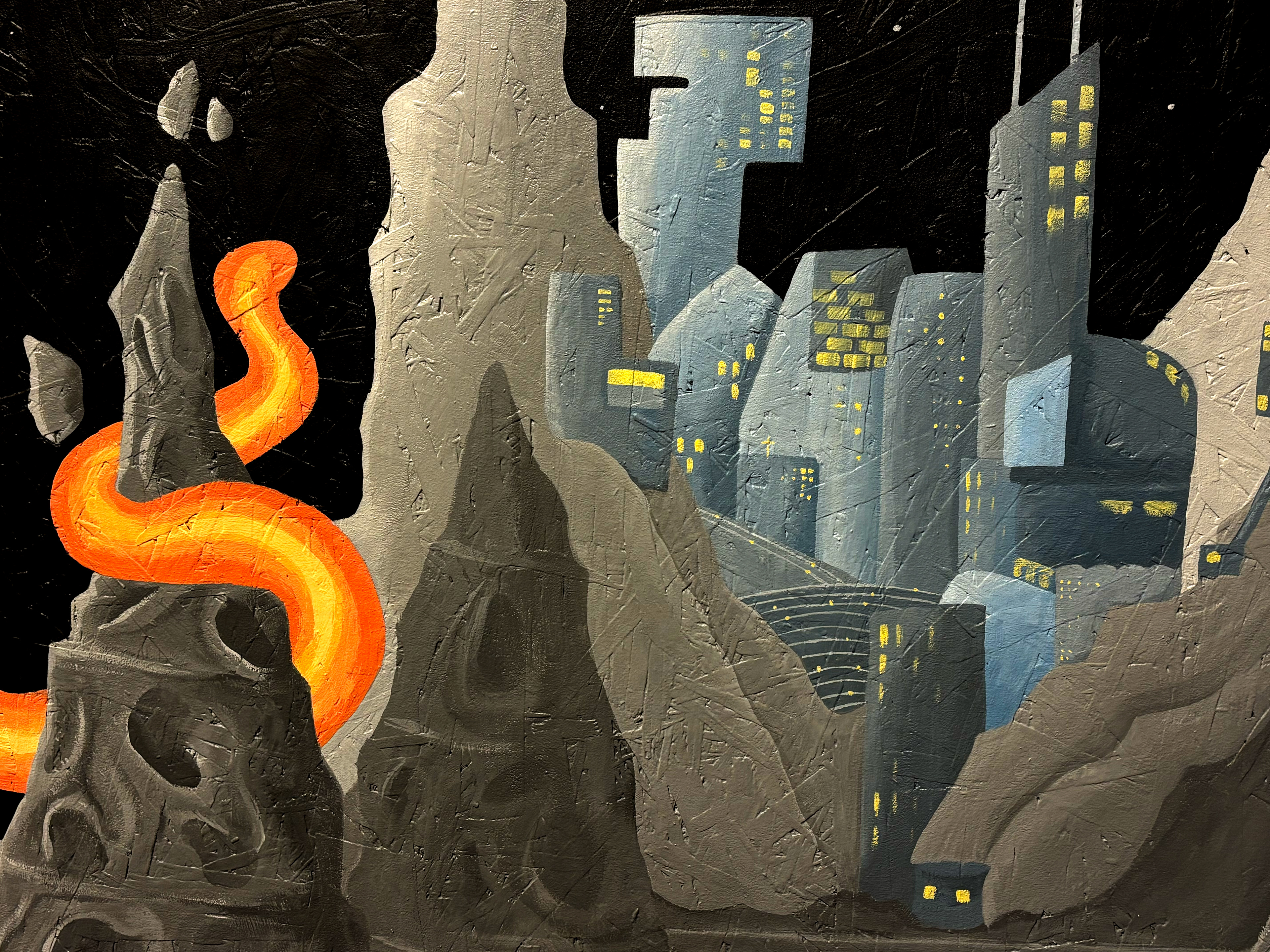 City in Space in Mural