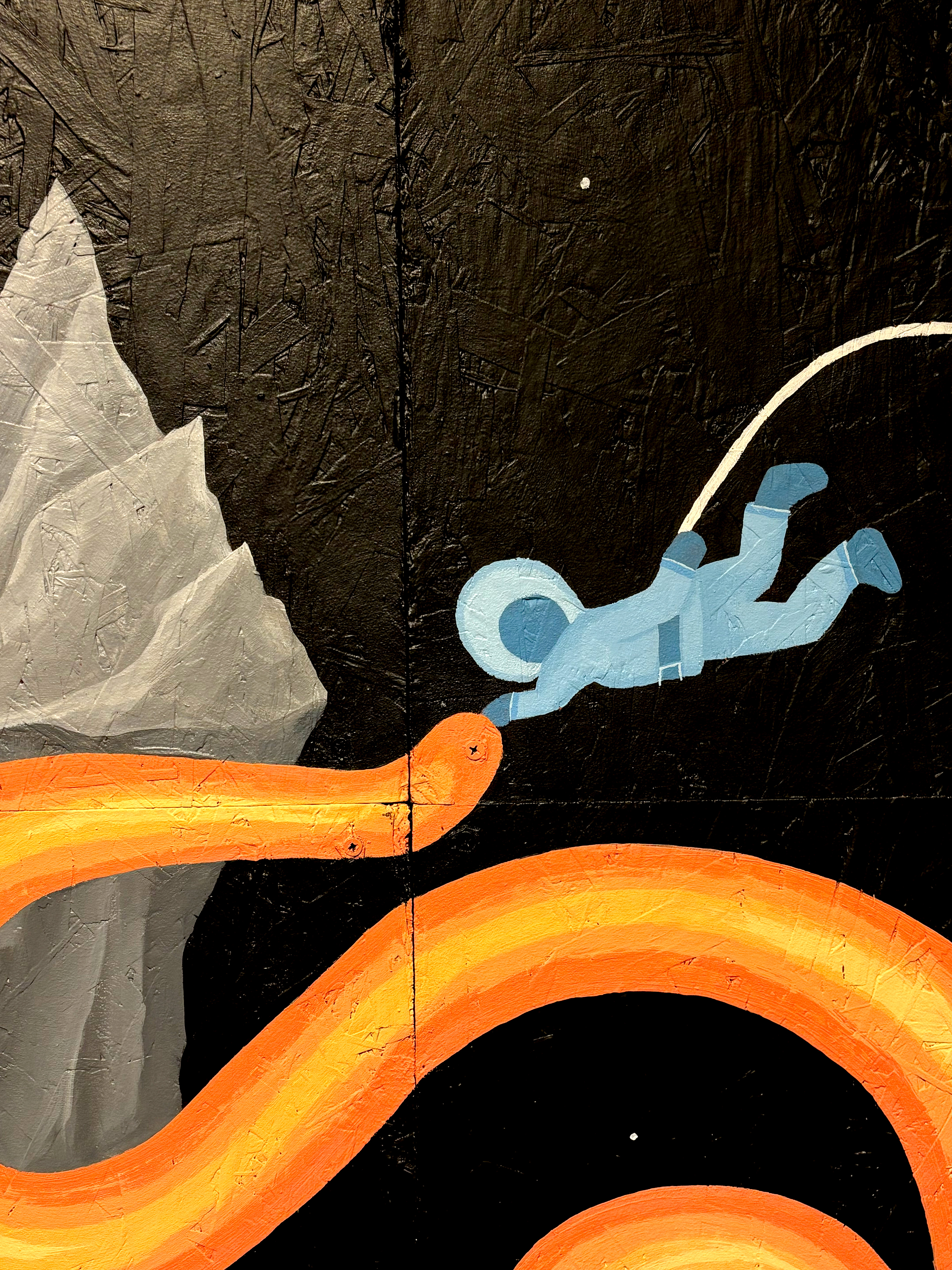 Blue Man Friend in Mural