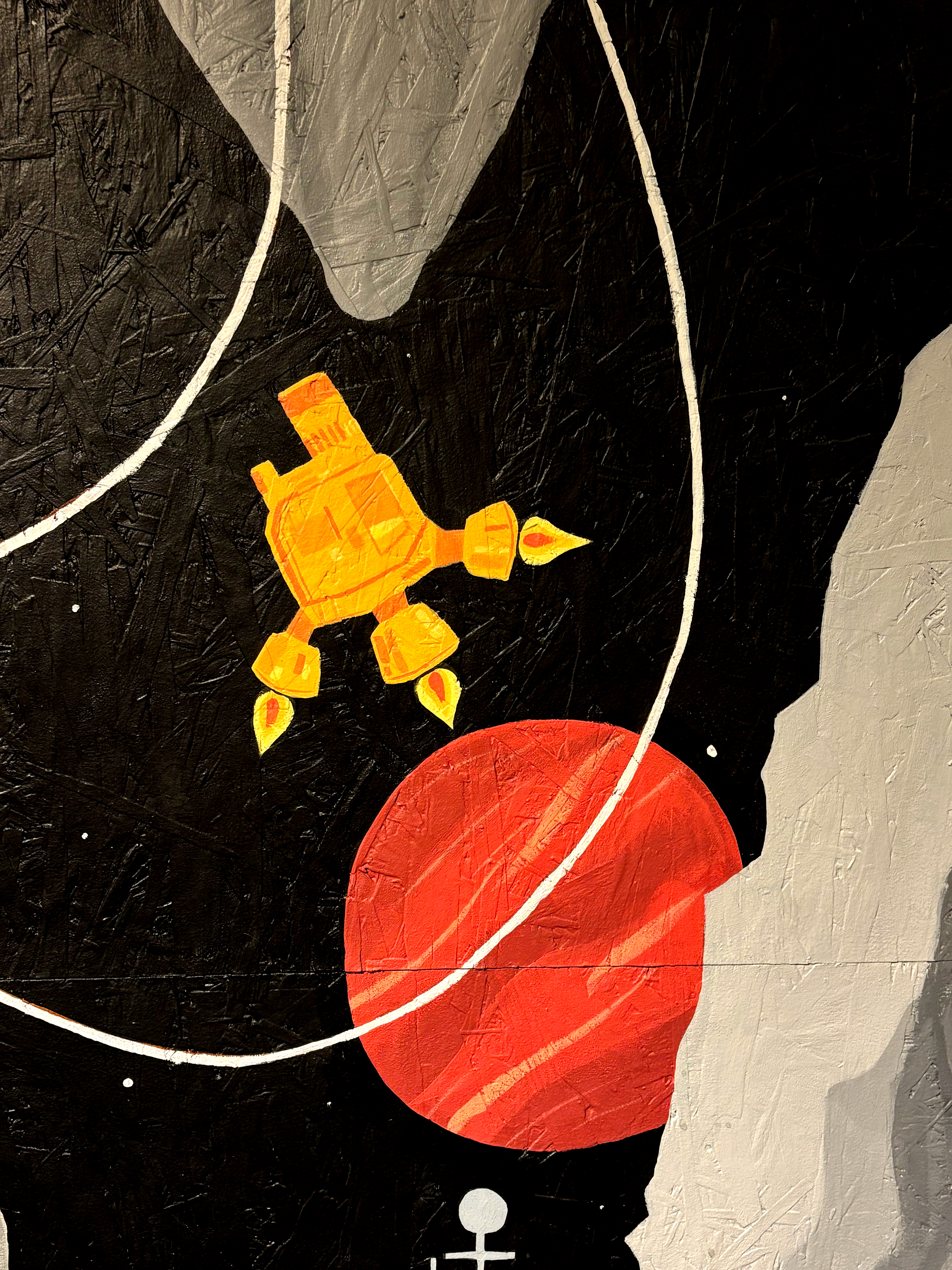 Orange Rocket Ship in Mural