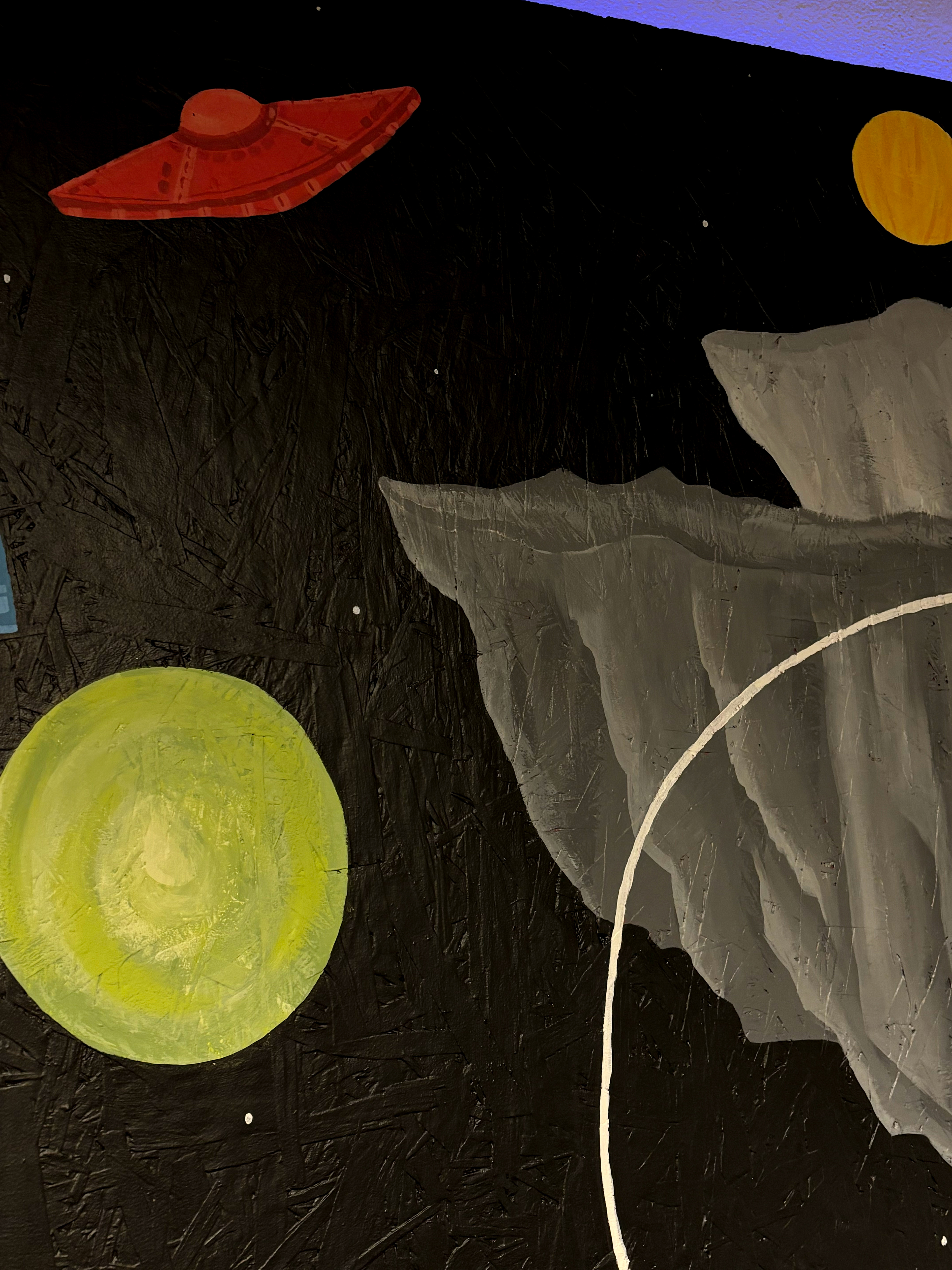 Floating Islands and Red Saucer in Mural