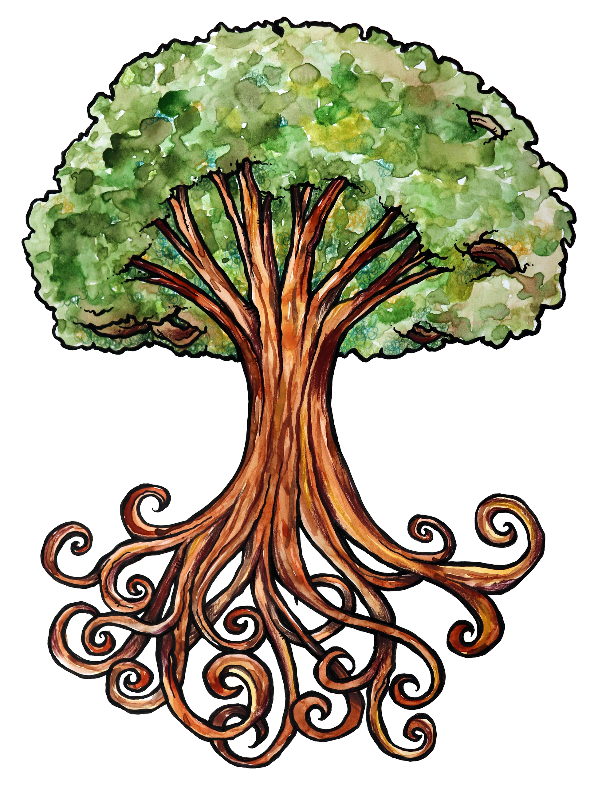 Tree of Life — Original Watercolor & Ink Botanical Illustration