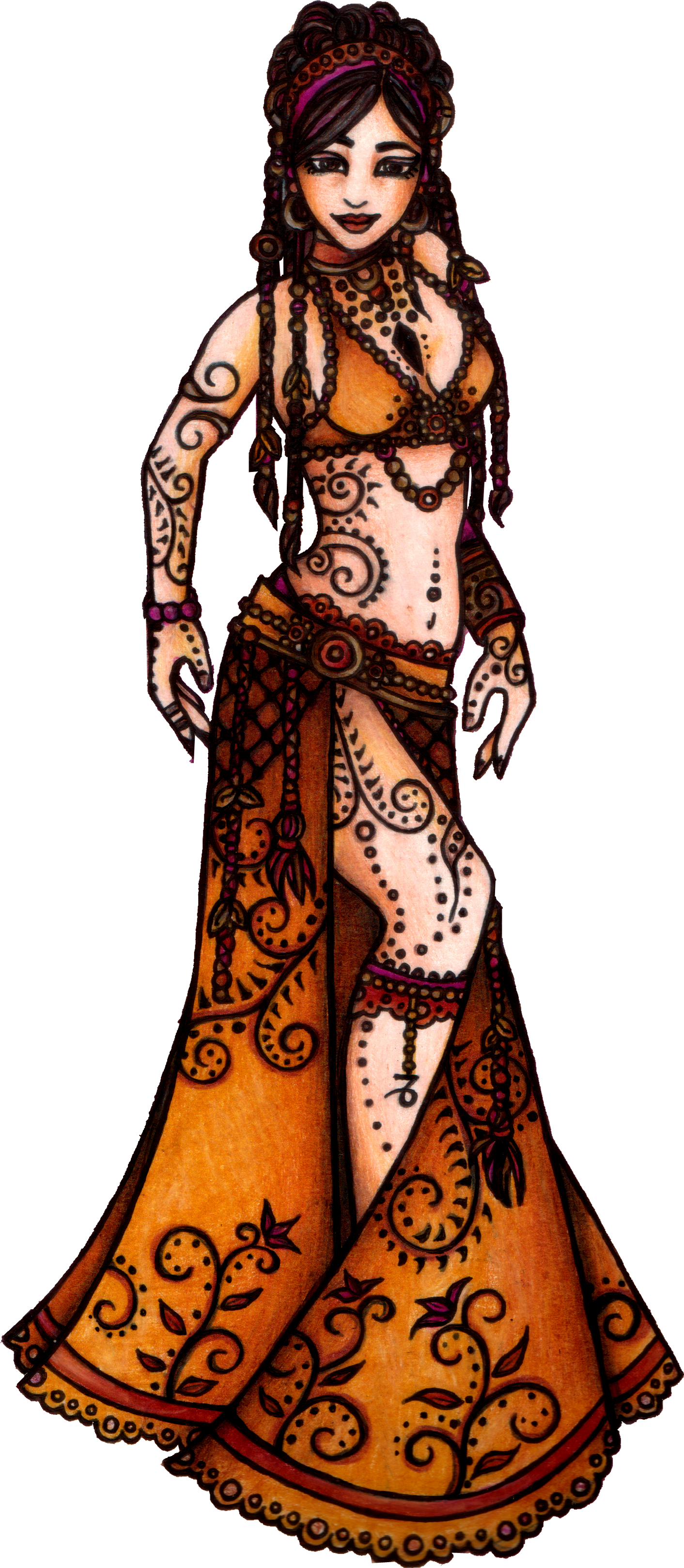 Capricorn Belly Dancer — Zodiac Goddess Art Illustration