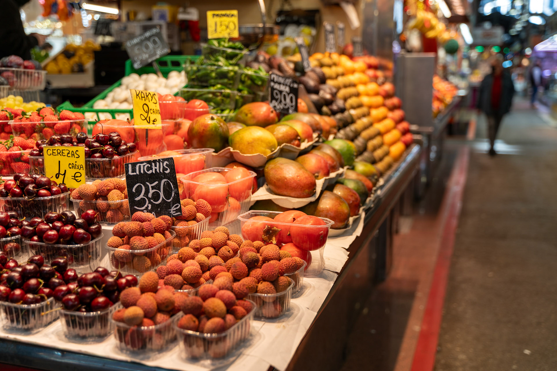 Bustling Market Fresh Fruit Display