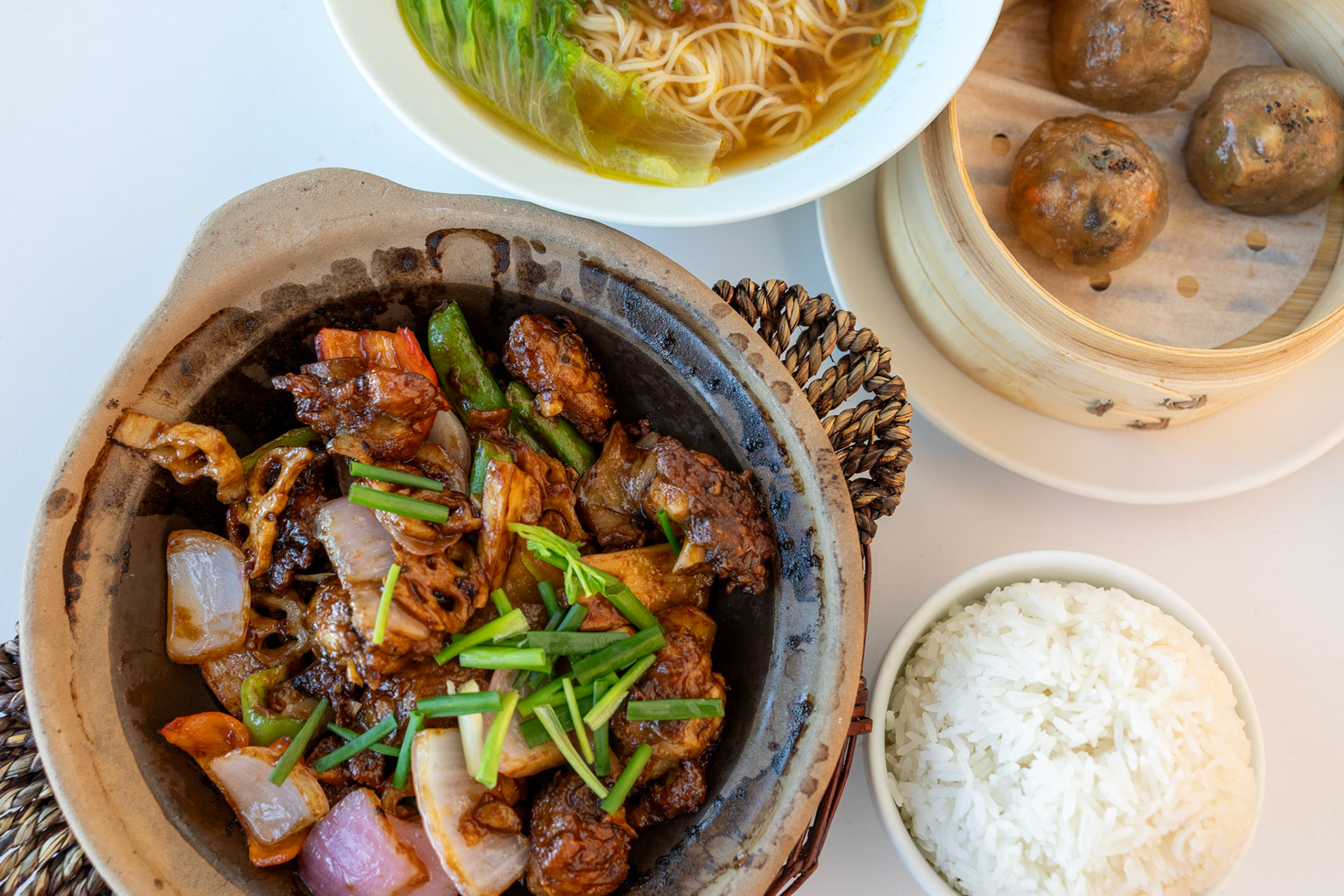 Asian cuisine feast with vibrant flavors