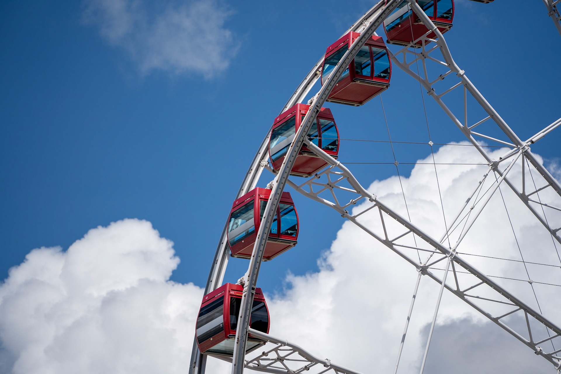 Ferris Wheel Against Blue Sky