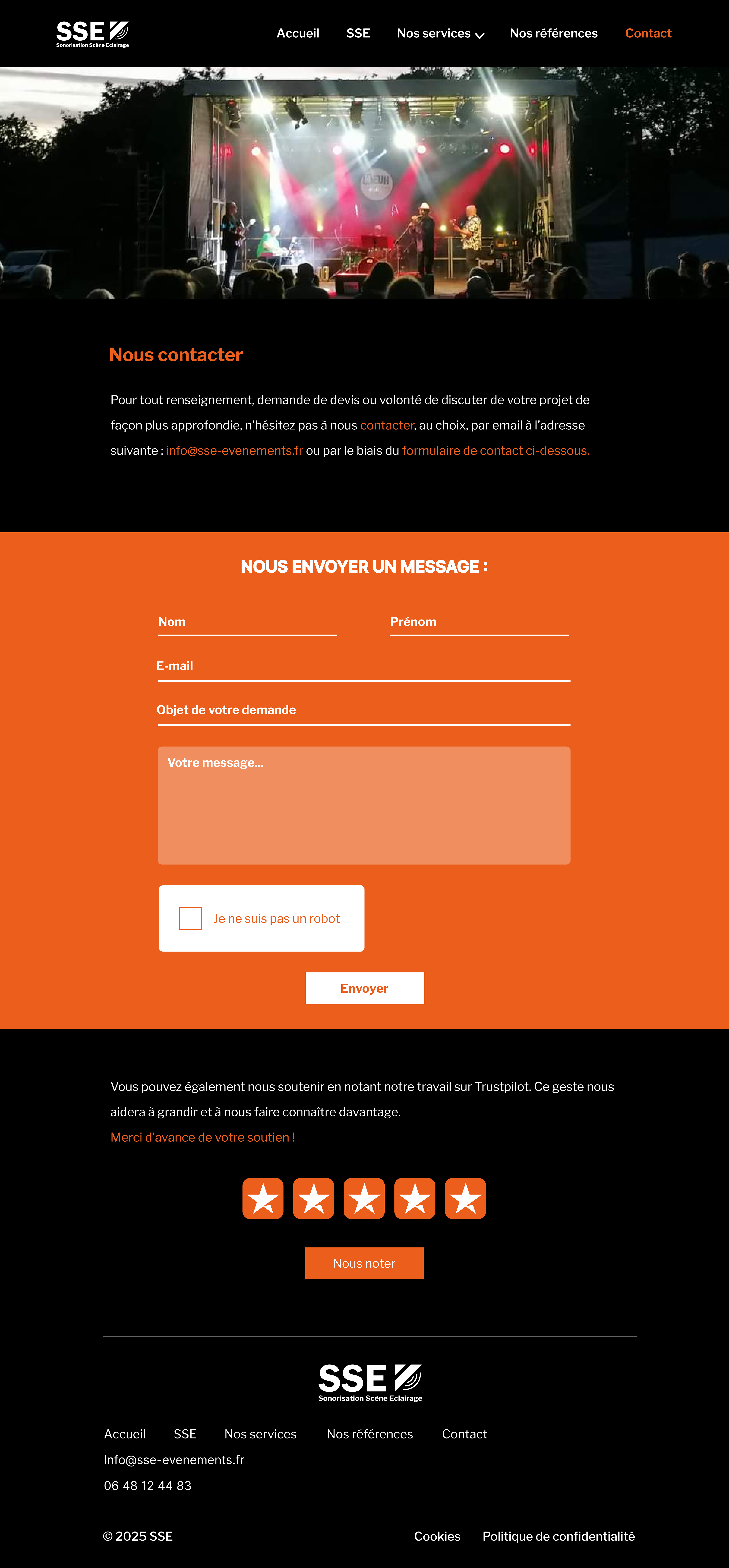 maquette de la page "Contact" du site nouveau site web SSE