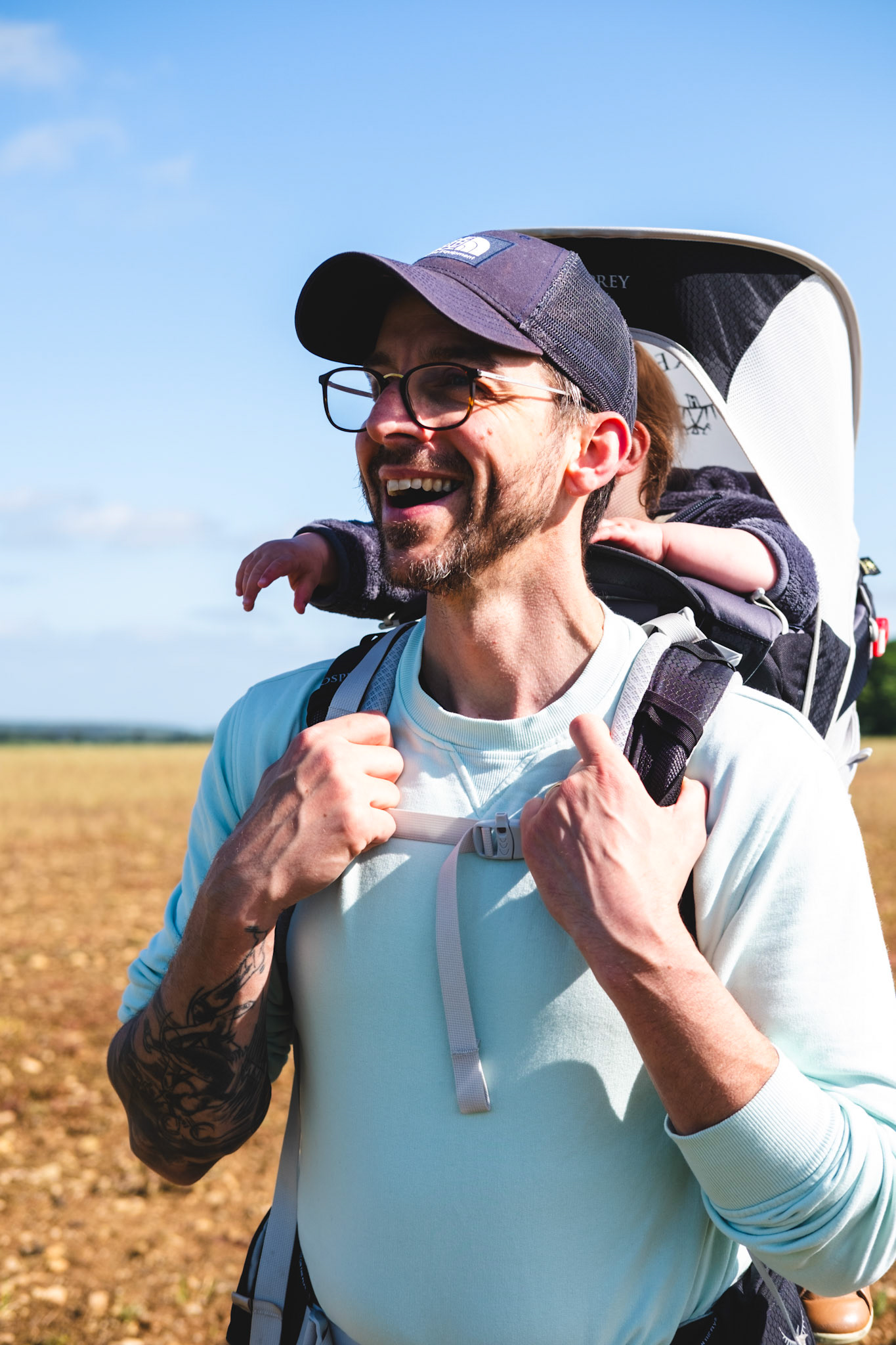 Man walking with child