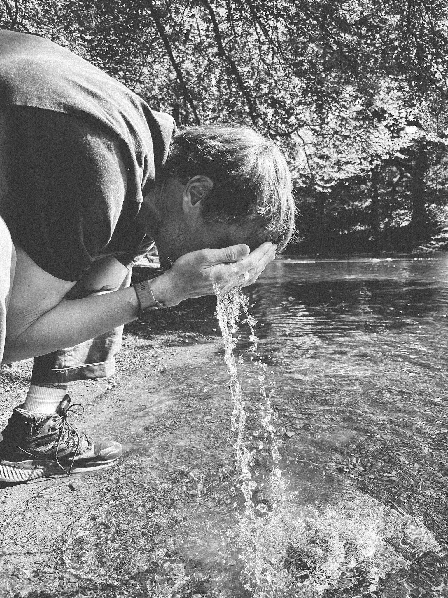 Man washing face