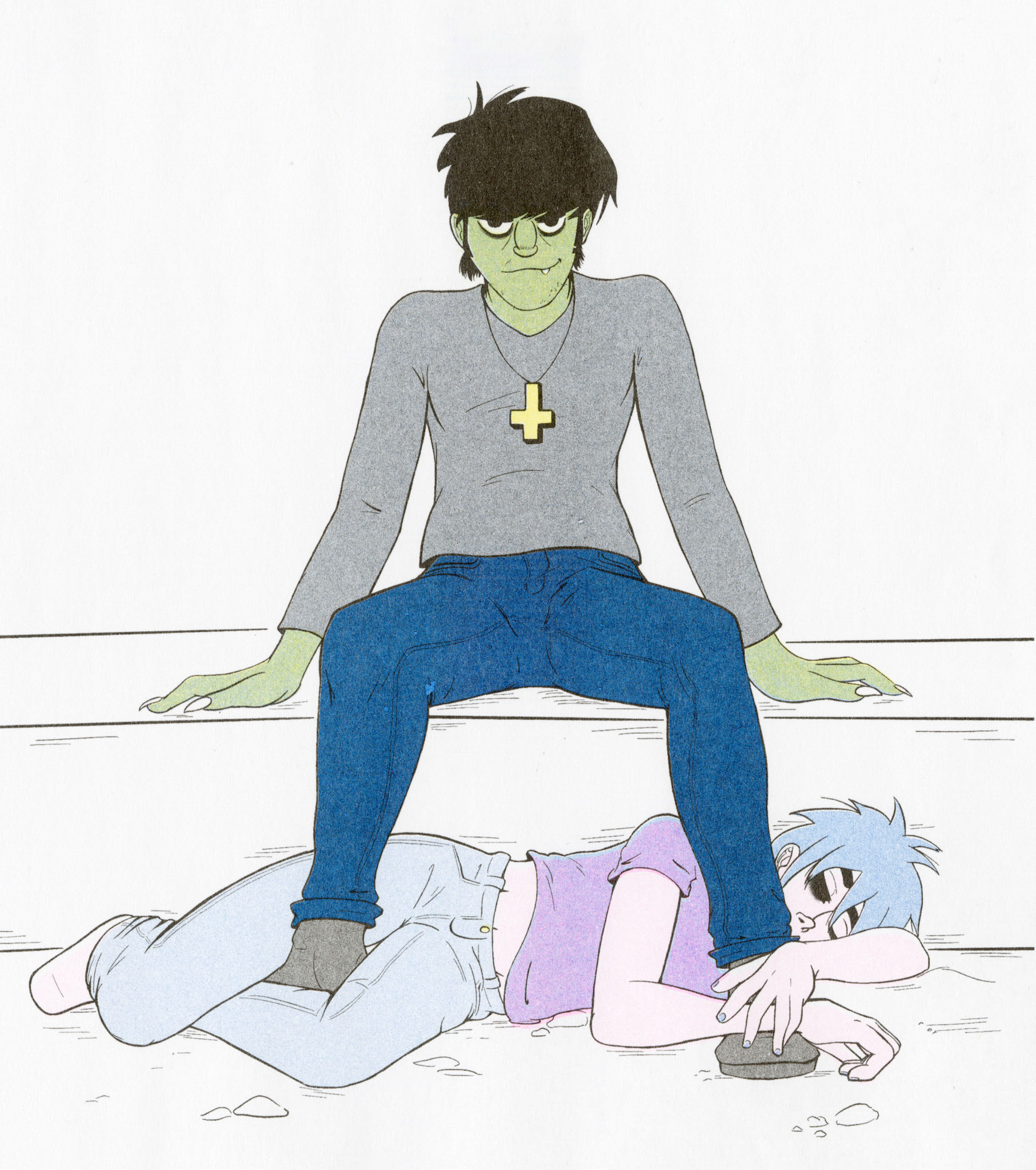 Gorillaz Illustration, Procreate and Risograph