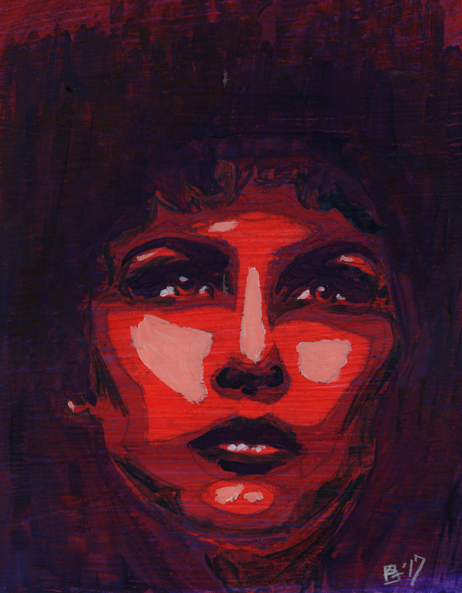 Audrey, Acrylic and Watercolors