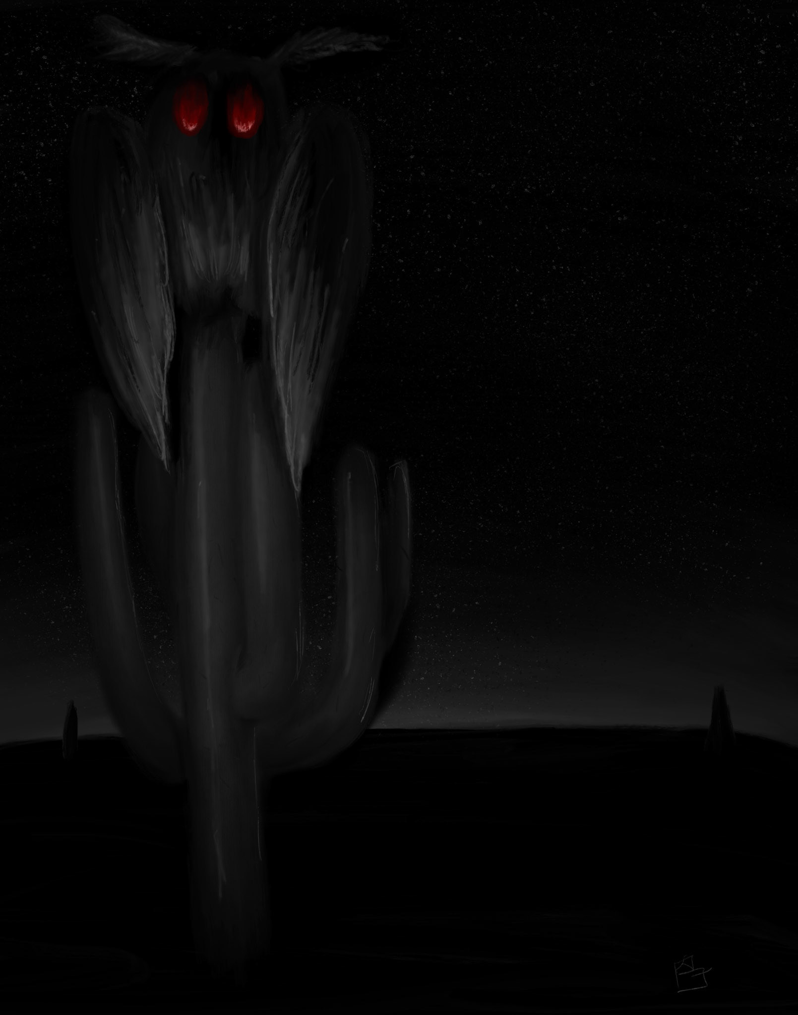 Mothman on Vacation, Procreate