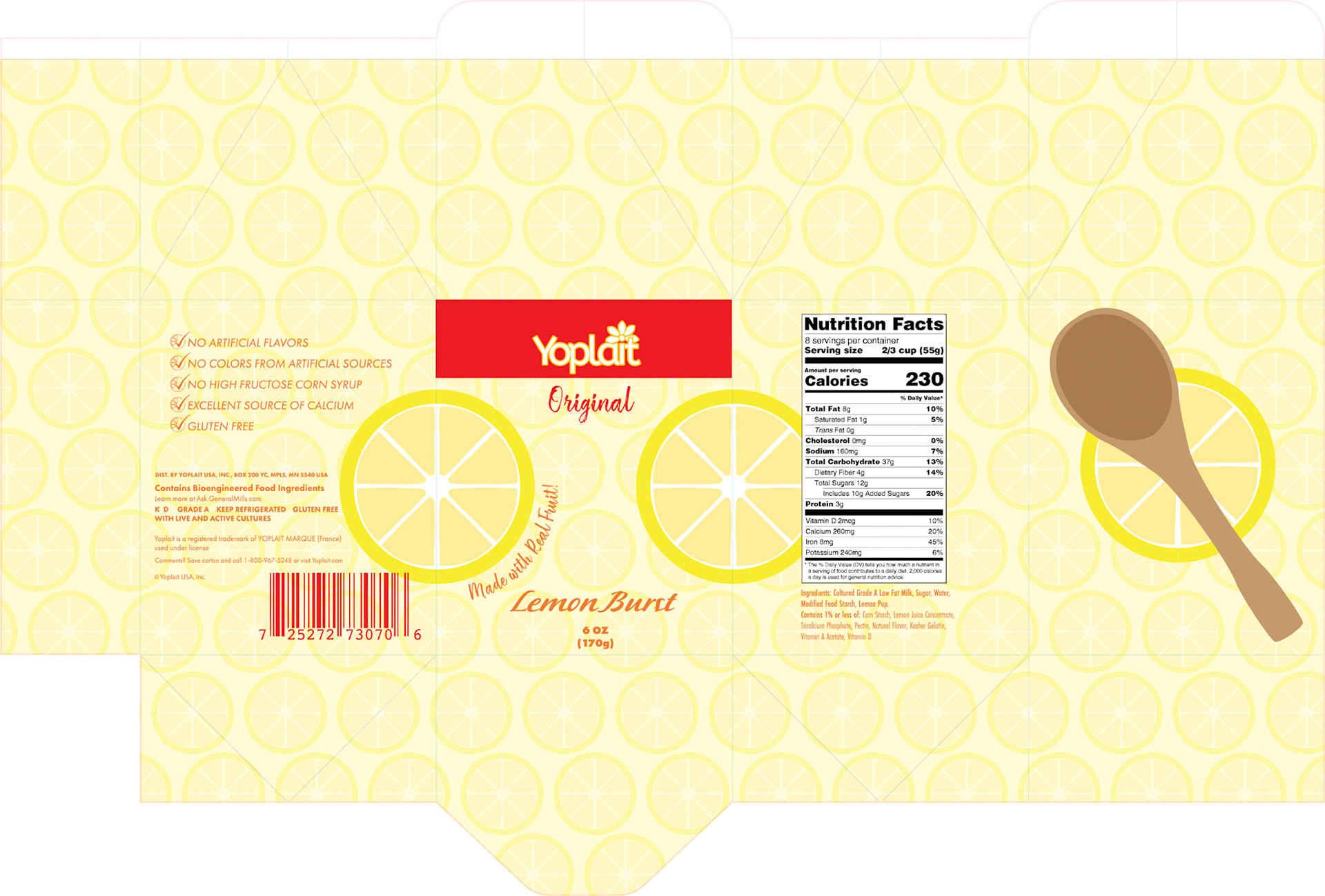 Yogurt Packaging Lemon Burst, Adobe Illustrator