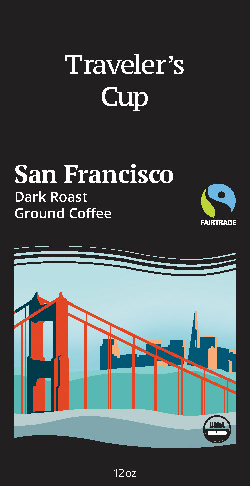 Traveler's Cup Package Design San Francisco, Adobe Illustrator