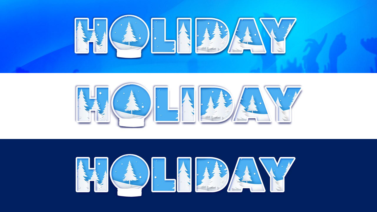"Holiday" Logo for Skyview Networks Winter Holidays Lineups, original concept before first revisions