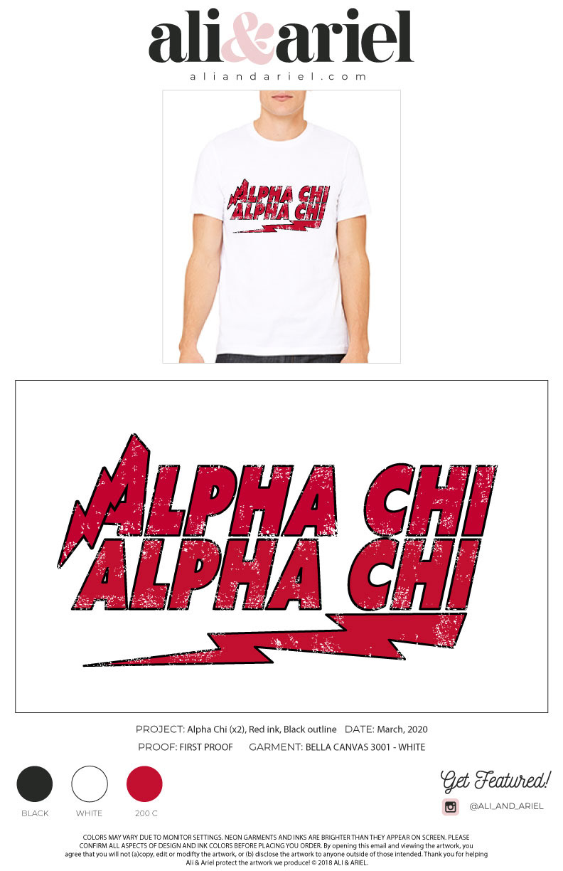 Ali & Ariel "Alpha Chi" T-shirt Concept, W