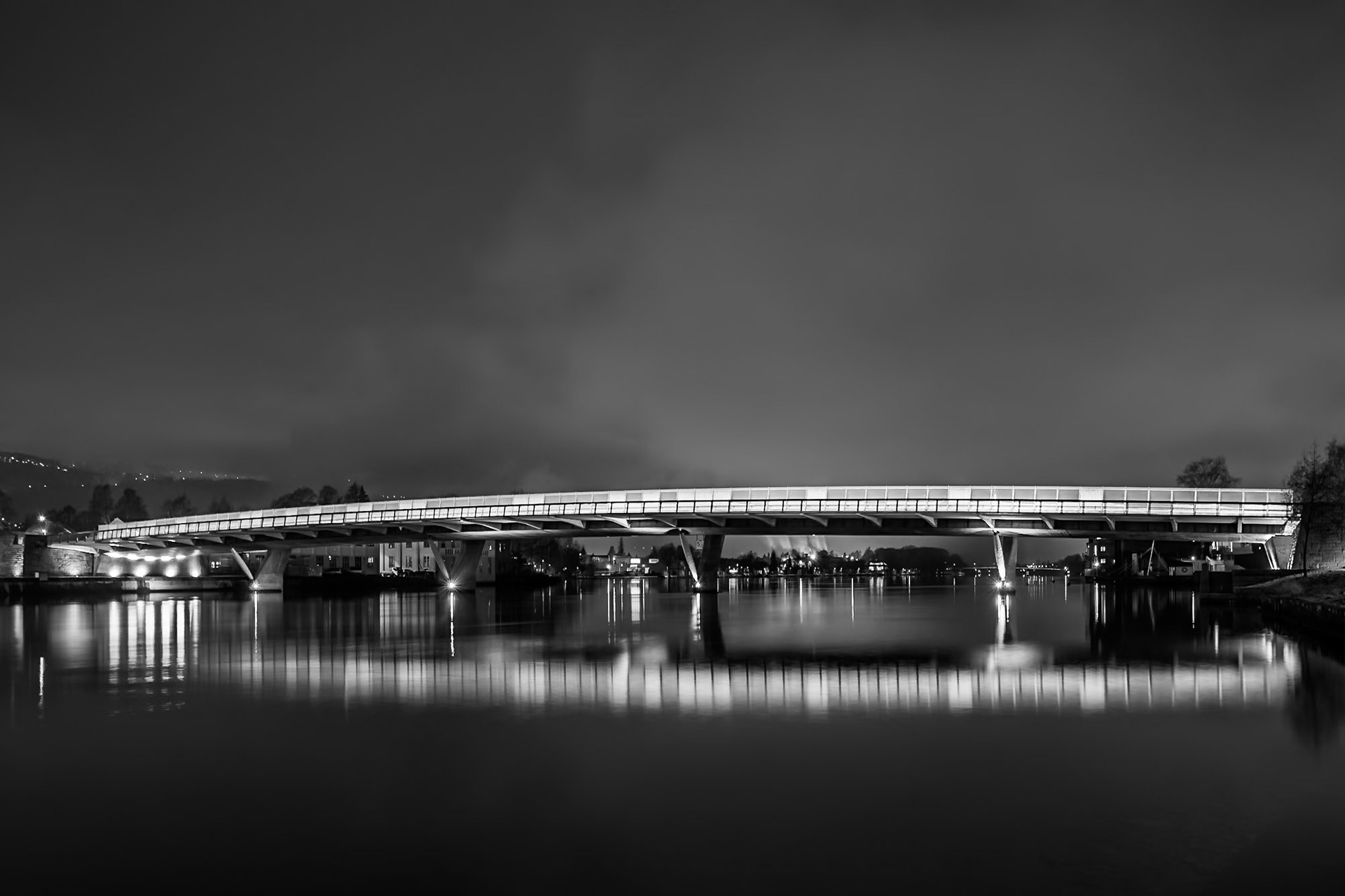 Øvre sund bridge at night | Drammen 2014